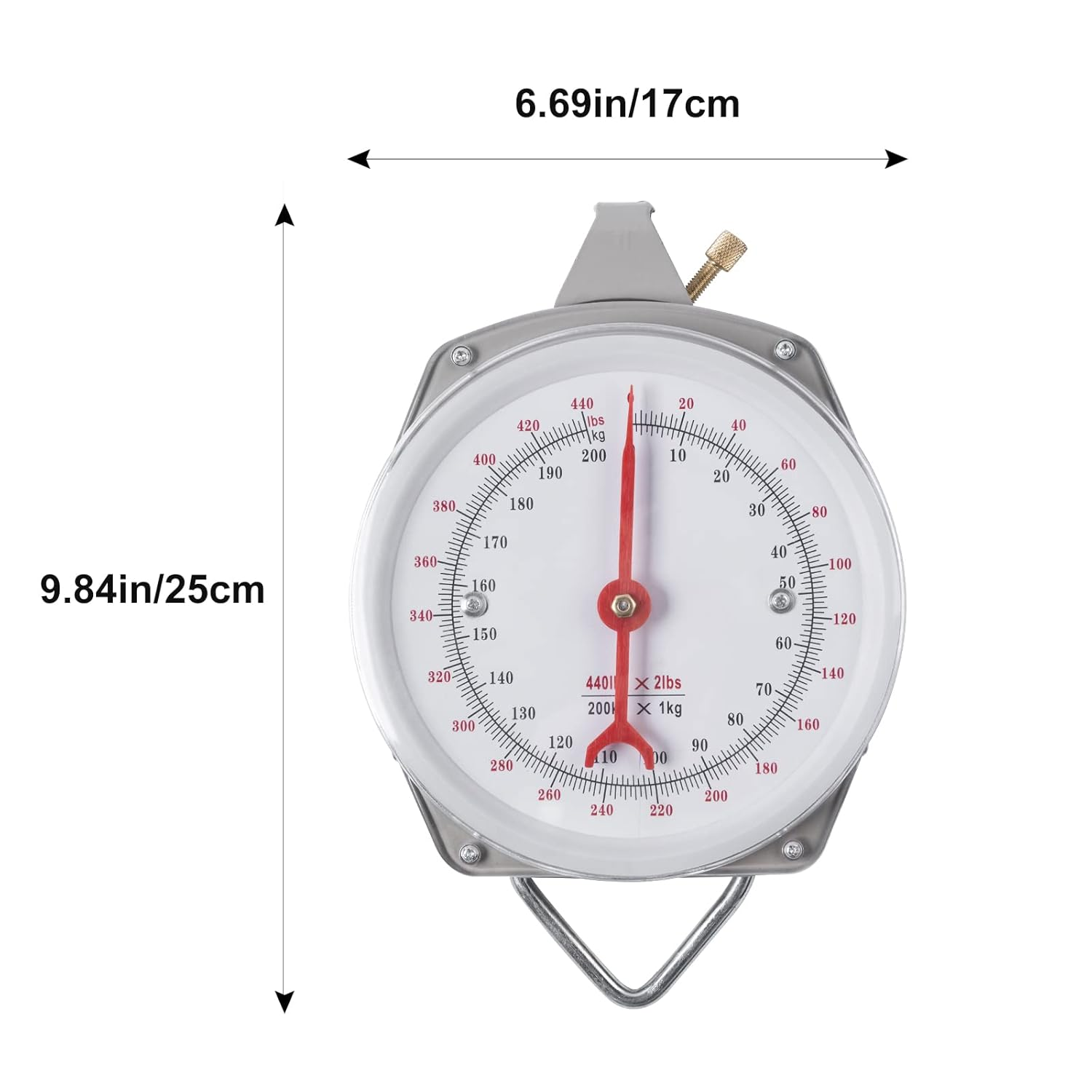 Mechanical Hanging Scales 440Lb/200Kg, Calf Sling and Hanging Weight Scale 2 in 1 Kit, Weighing Sling for Calves Lambs Goats Newborn Livestock Dogs, High Accuracy Spring Dial Weight Scale
