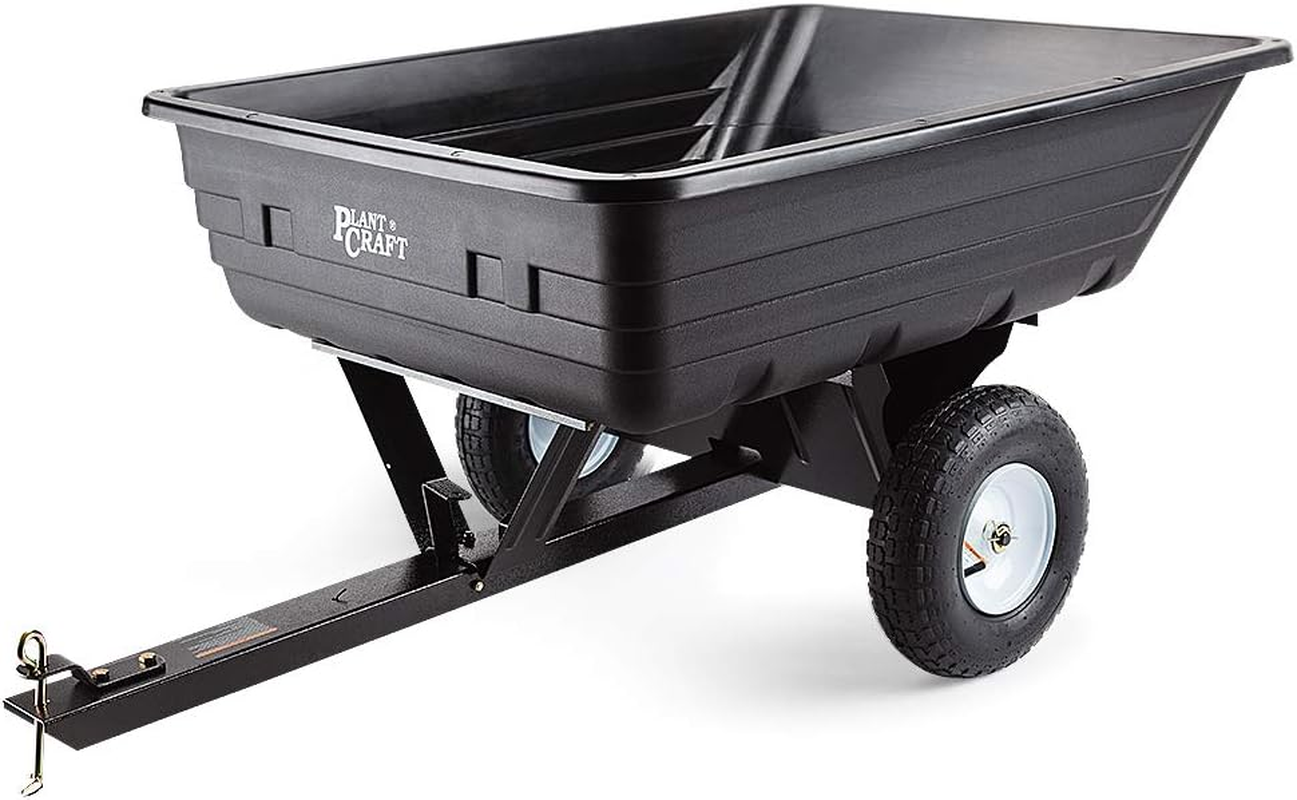 PLANTCRAFT Poly Dump Cart 400Lbs Tow-Behind Heavy-Duty Poly Bed Spring-Loaded, Latching System with Steel Chassis (Not Suitable for Road Use) image number 2