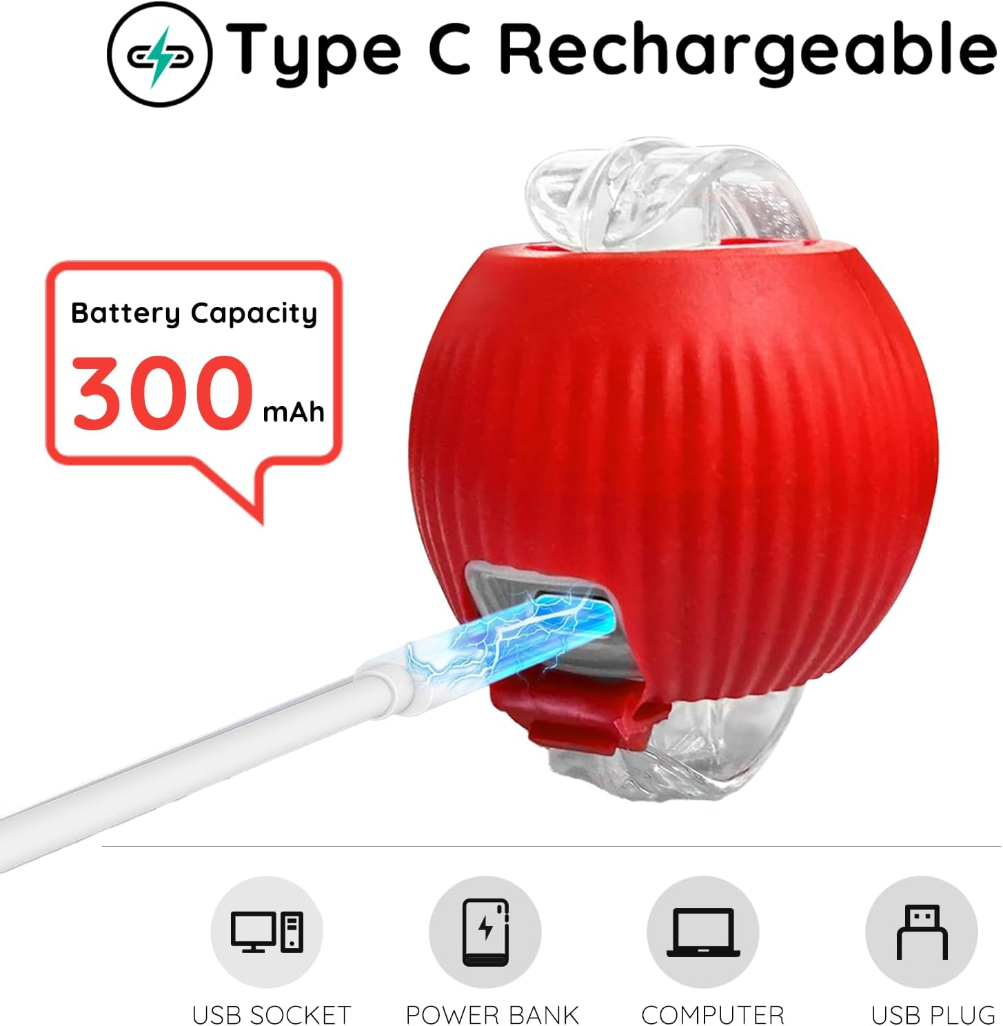 Smart Cat Toy Ball with Feather & Bird Sound, Silicone Interactive Rolling Ball for Indoor Cats, Motion-Activated, Obstacle Avoidance, Quiet Motor, Rechargeable 300Mah Battery (Red) image number 1