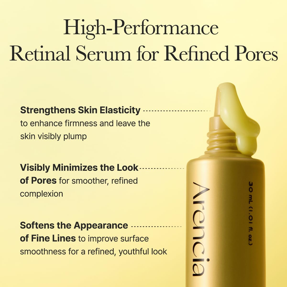 Arencia Retinal Serum, Advanced Night Serum with Retinal, Caffeine and Ectoin, Pore Refining and Firming Formula, 1.01 Fl Oz image number 5