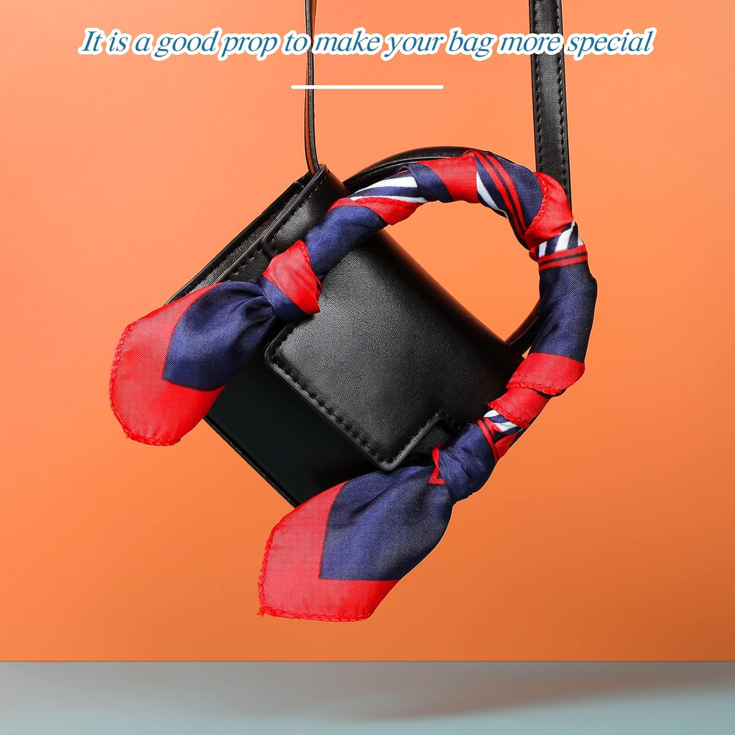 Xtinmee 12 Pack Nautical Square Scarf - Red, White, and Blue Imitated Silk Sailor Neck Scarf for Women, Ladies, Stewardess image number 6