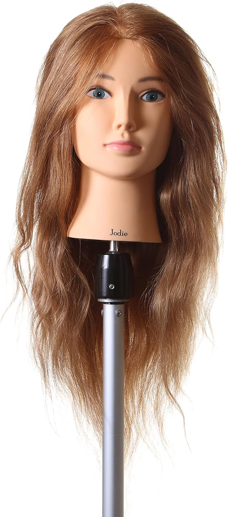 Jodie Light Brown 100% Real Indian Remy Hair Mannequin TAFE #27 20&rdquo; 50Cm Hair Styling Hairdressing Practice Training Doll Heads image number 3