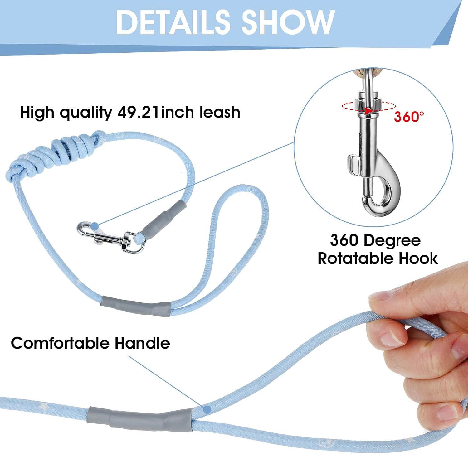 TIESOME Cat Harness and Leash Set, Adjustable Gradient Kitten Harness Escape Proof Harness with Leash for Kitty Outdoor Walking (Sky Blue) - Orange image number 4