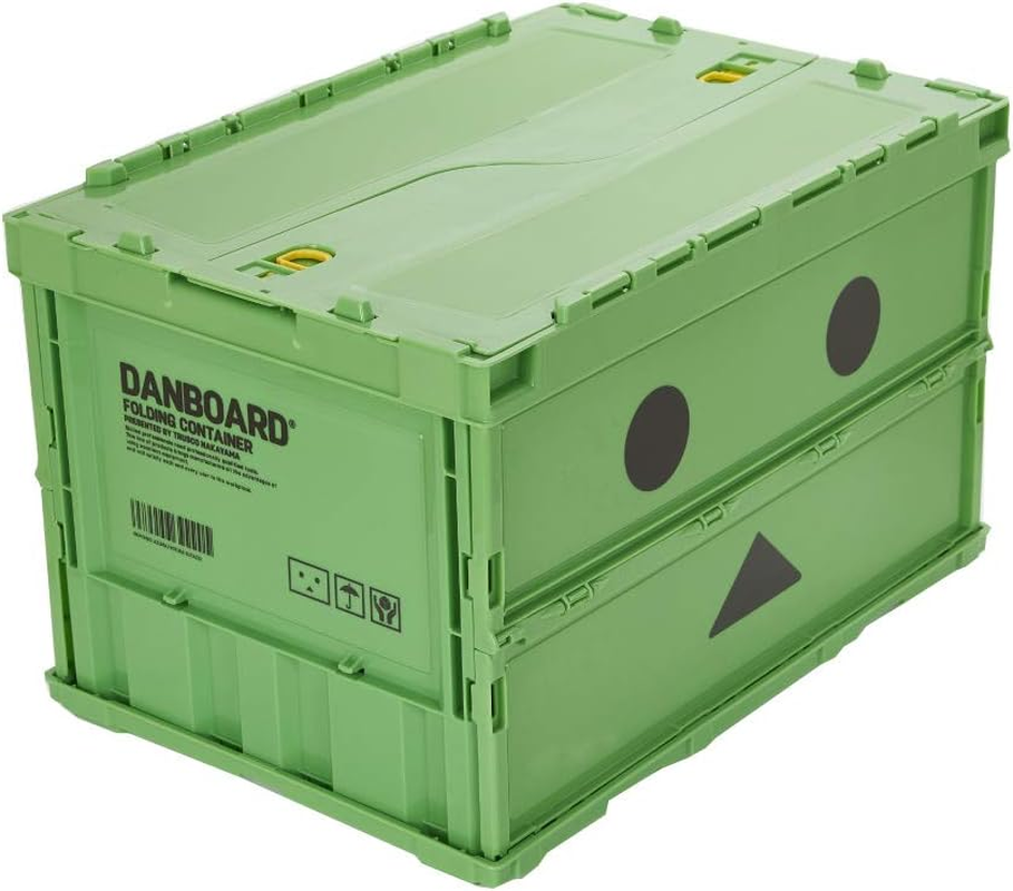 Trusco Nakayama (TRUSCO) TRC50BADNBGN Thin Folding Container with Lock Lid, Green Storage Case, Storage Box