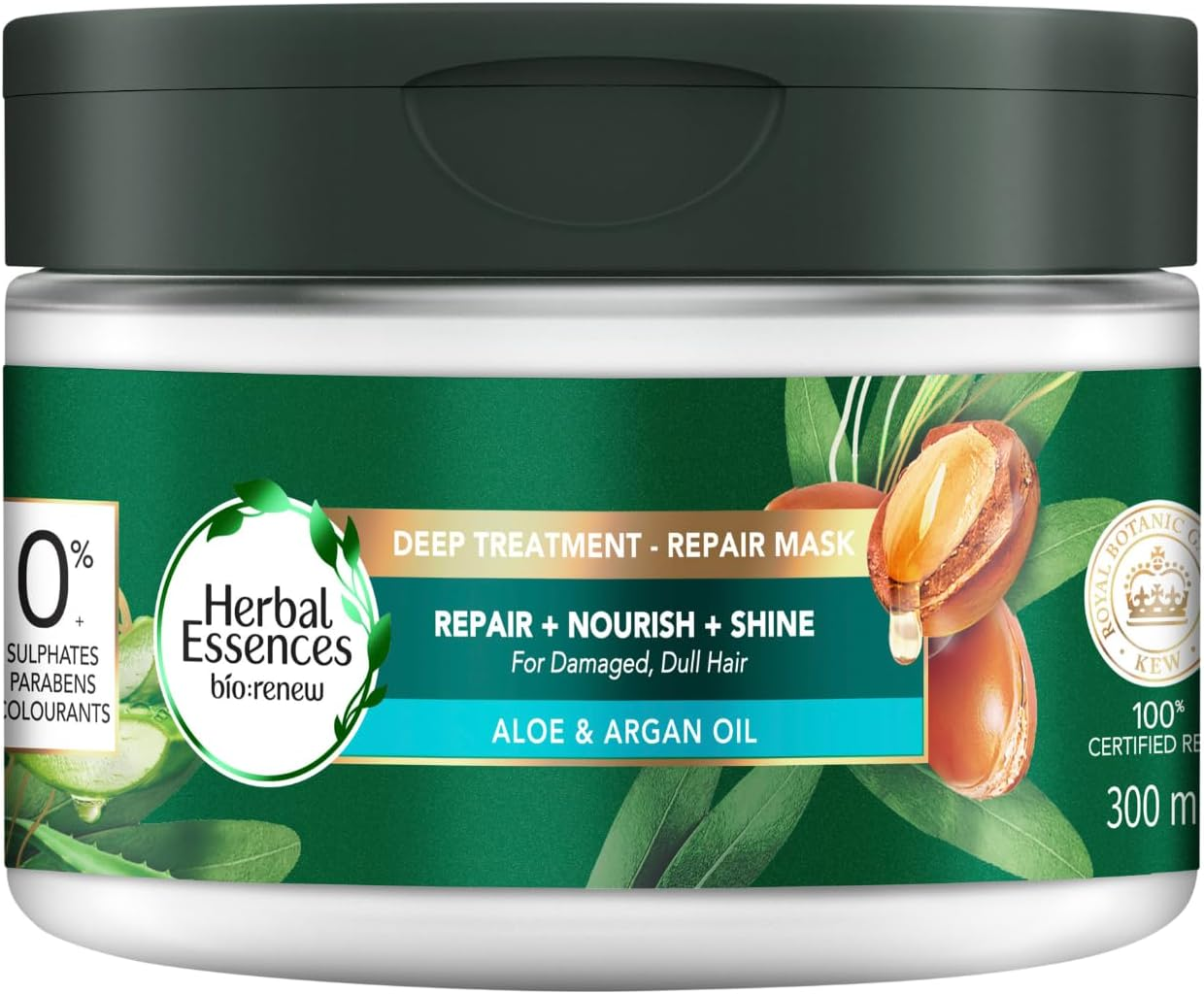 Herbal Essences Bio Renew Deep Treatment Repair Mask Aloe & Argan Oil 300Ml Cond image number 2