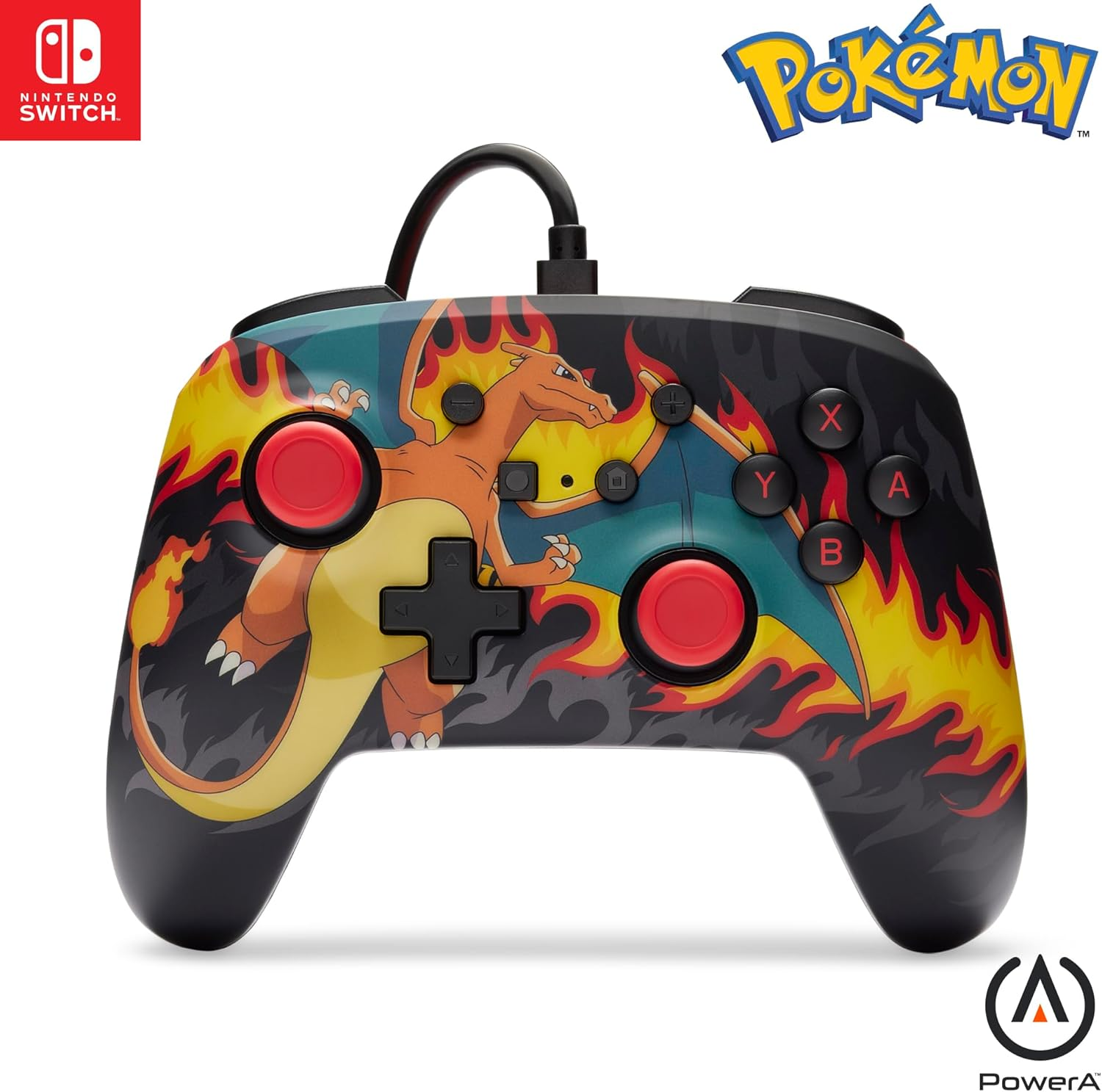 Powera Enhanced Wired Controller for Nintendo Switch, Charizard Firestorm image number 2