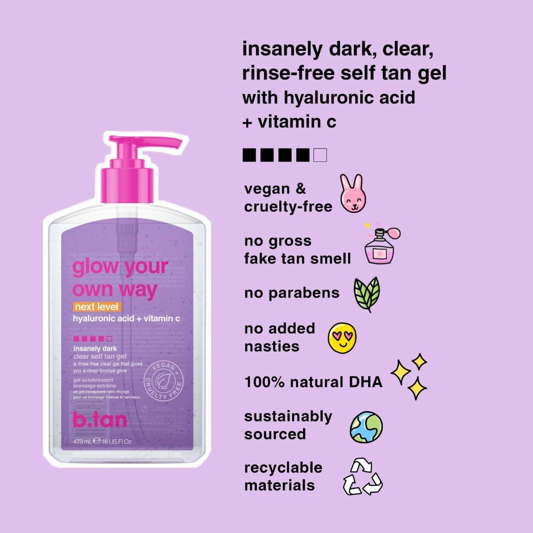 B.Tan Glow Your Own Way - Next Level Self Tan Gel for Women 16 Oz Gel image number 2