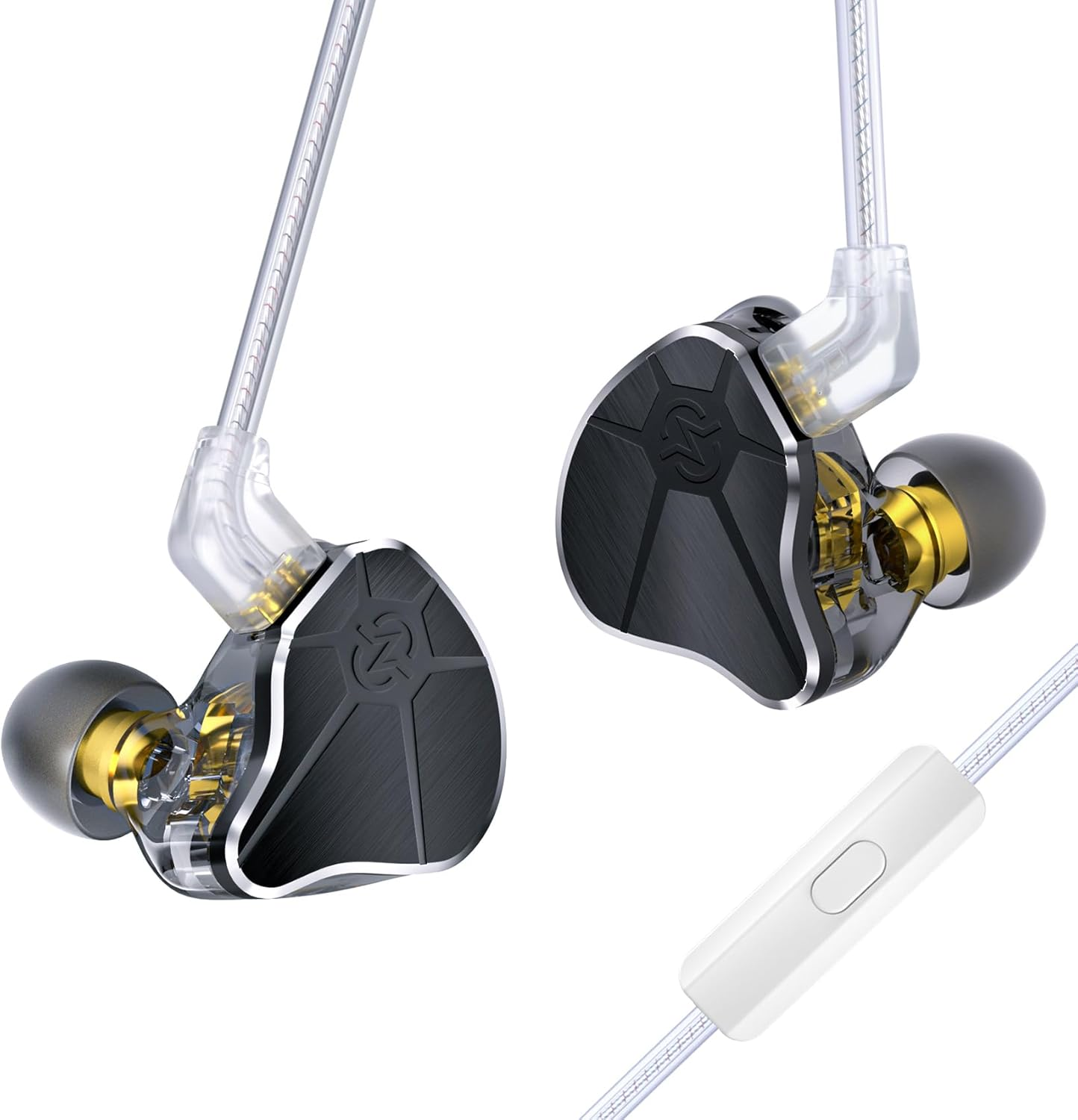 Keephifi CCZ BC04 Hifi IEM in Ear Monitor, In-Ear Headphones with 1BA and 1DD, Lightweight Wired Gaming Headphones, Detachable 5N OFC Cable for Singers, 2 Pin Z Pins