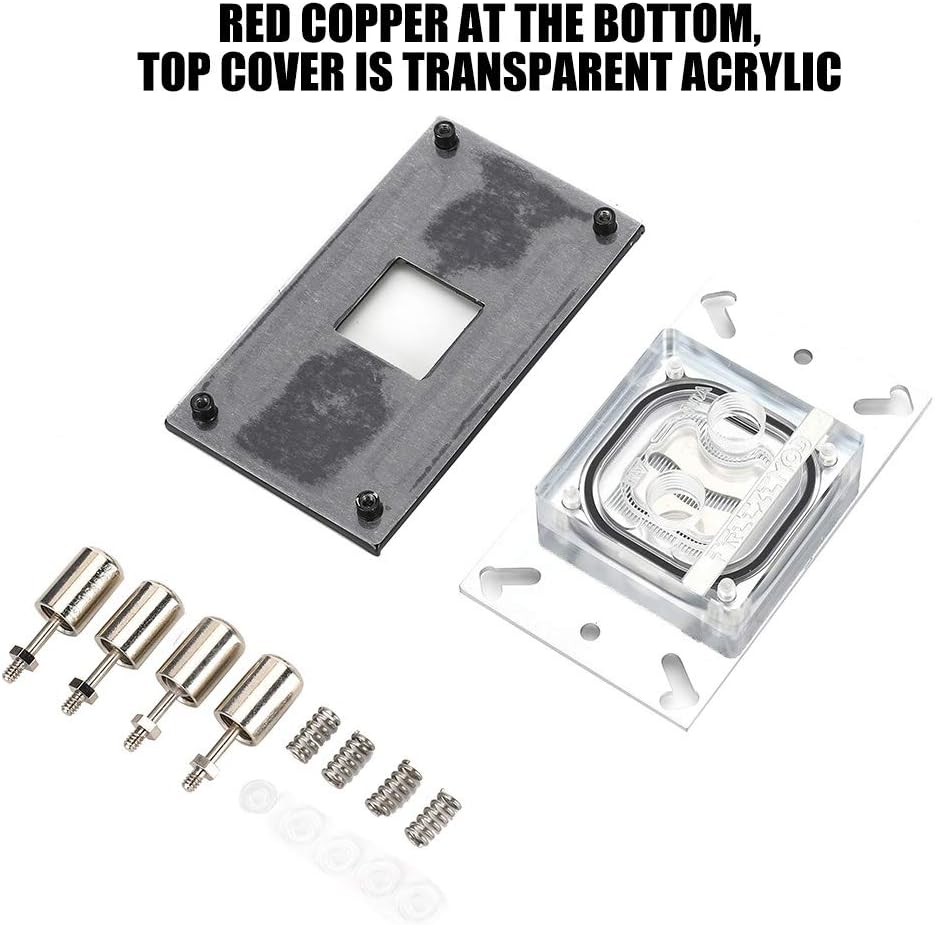 CPU Water Cooling Block, Computer Waterblock with Copper Base and Micro Channel, for AM2/AM2+/AM3/AM3+/AM4/FM2+ Cpus image number 1