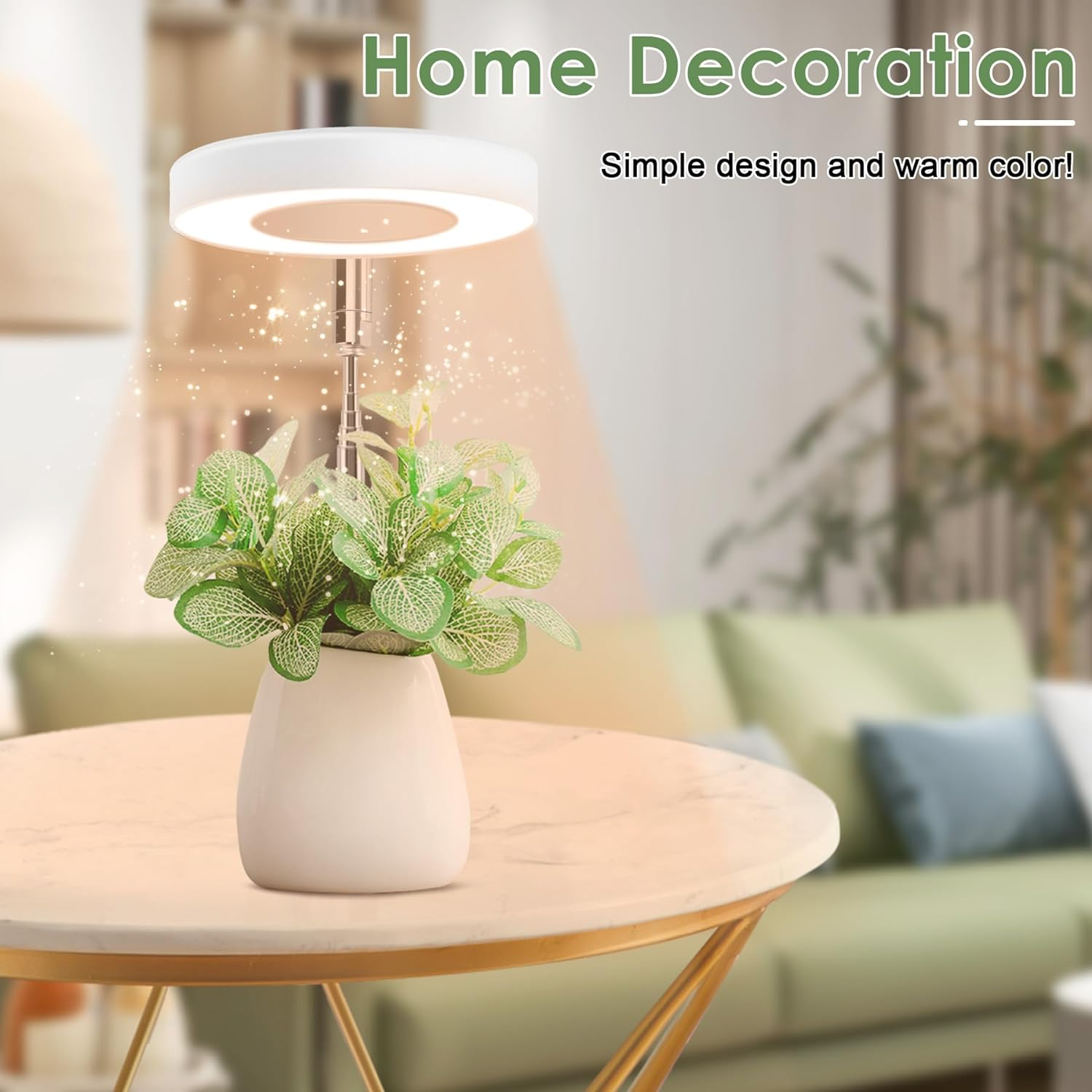 JUMXSRLE Grow Lights, Full Spectrum Plant Light for Indoor Plants, Auto Timer Height Angle Adjustable Dimmable Growing Lamp, LED Grow Lights for Succulents, Mini Bonsai, Small Plants