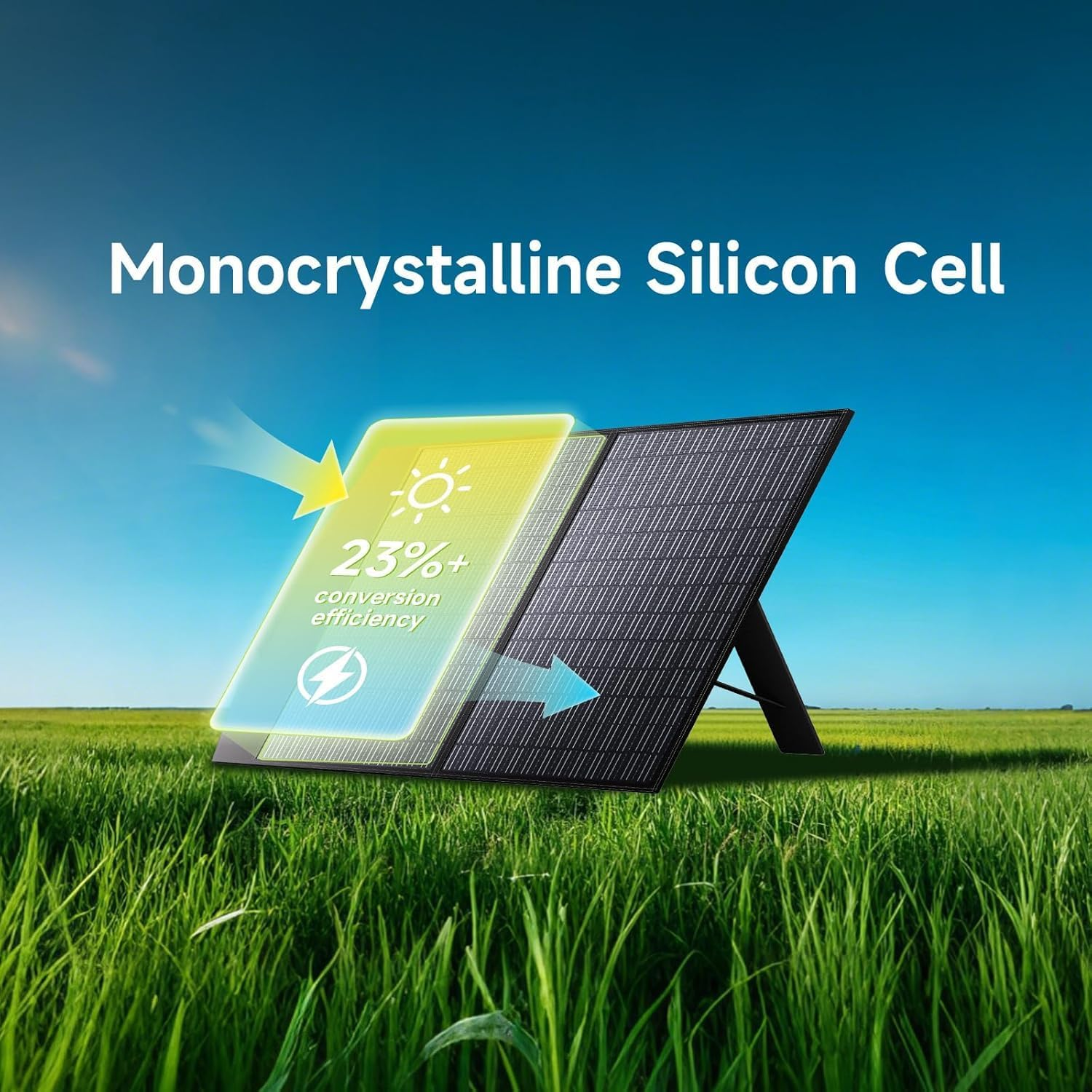 ALLPOWERS Portable Solar Panel 100W, Foldable Solar Charger SP027 IP66 with Adjustable Kickstands, 23% Efficiency Monocrystalline Module, 17.8V Output for Solar Generator Camping Balcony RV off Grid image number 6