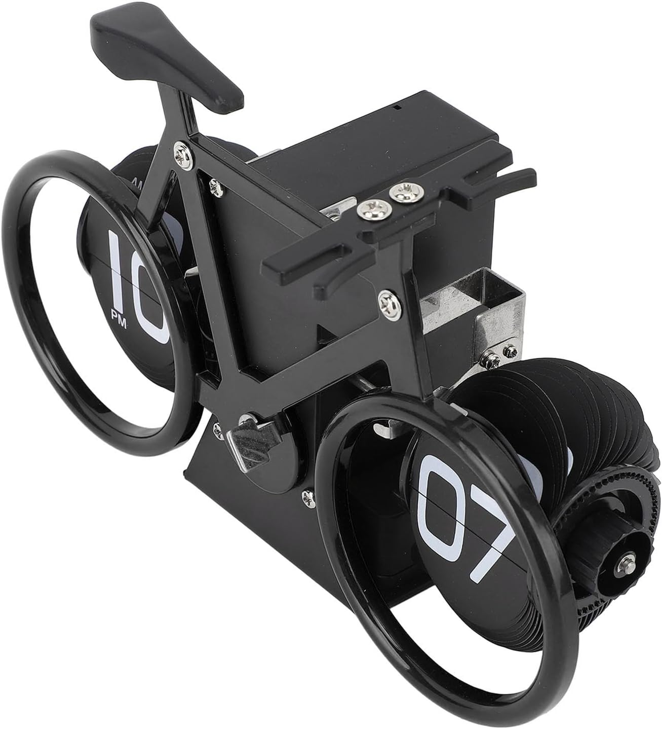 Classic Flip Desk Clock, Vintage Digital Flip down Clock with Timer Reminder, Battery Powered Mechanical Table Clock for Office or Home (Black) image number 7