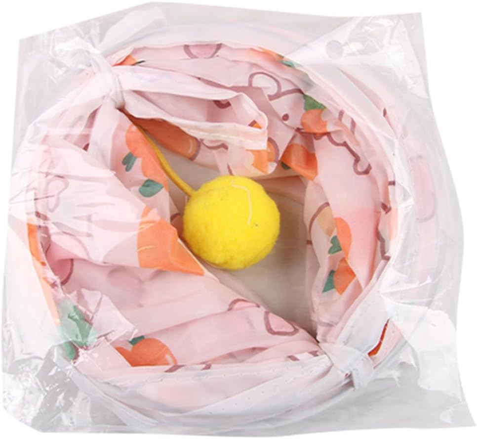 Bunny Tunnel Rabbit Tubes 1Way / 3 Way Cat Play Tunnel, Small Animal Activity Tube with Fun Toys for Hamster Rats Ferret Kitten Hedgehog Hiding and Resting - A image number 5