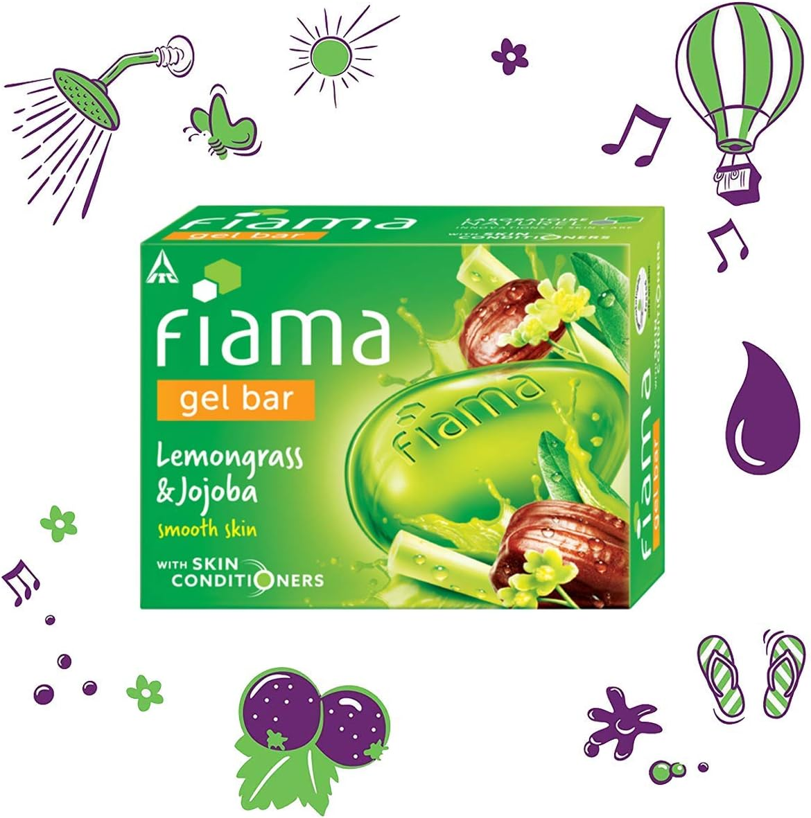 Fiama Gel Bar, Lemongrass and Jojoba for Smooth Skin, with Skin Conditioners, 125G image number 1