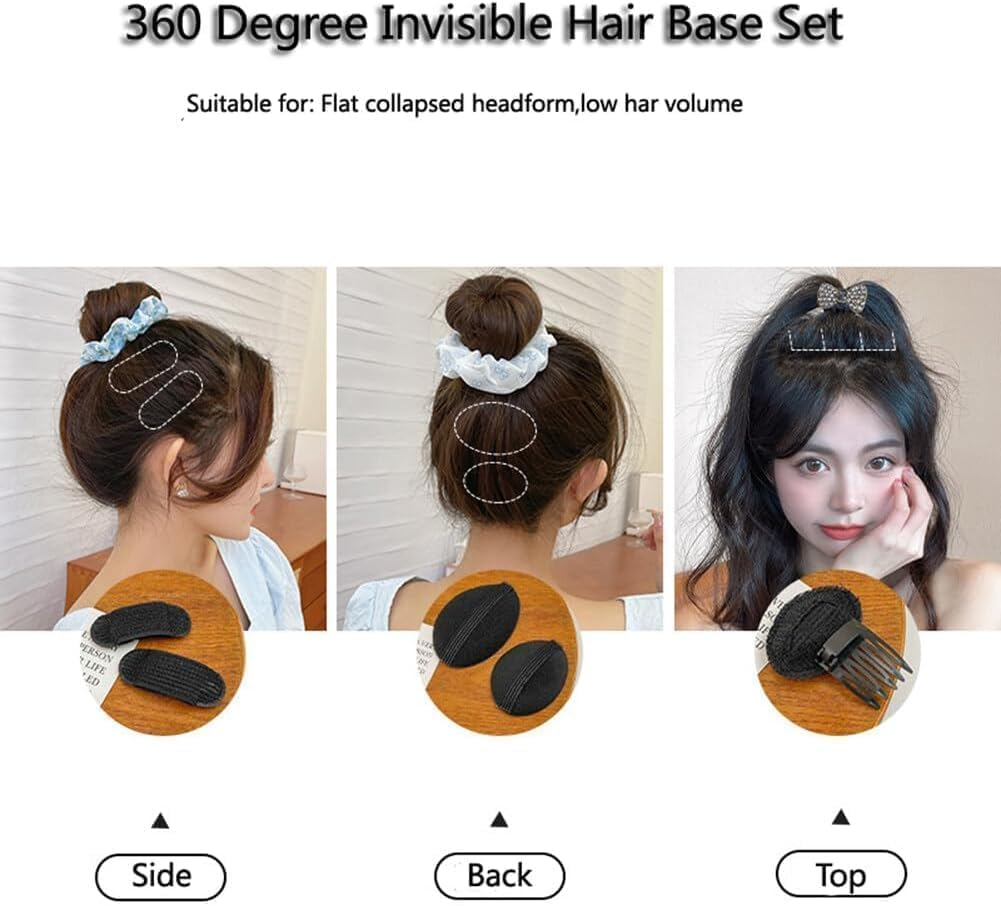 Hair Bump Sponge Volume Bases Set, 16Pcs Sponge Volume Hair Bases Set Bump It up Inserts Hair Styling Tools for Women or Girls image number 3