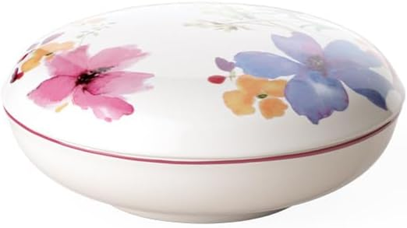 Villeroy & Boch, Mariefleur Gifts, Rectangular Bowl, Serving Bowl with Flower Pattern, 23,6X9,7Cm, Premium Porcelain, White/Multicoloured