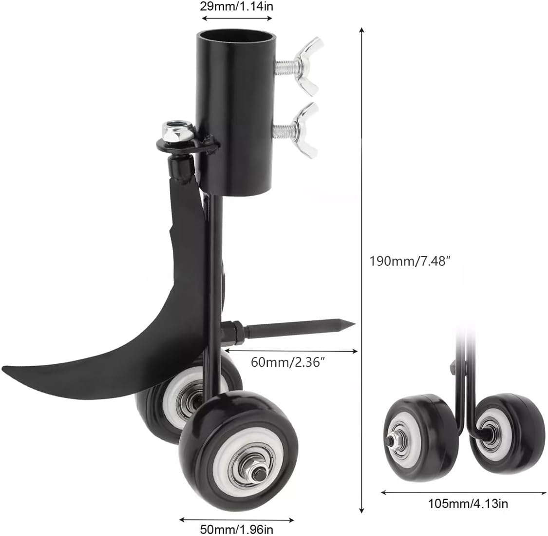 ​AIMALL Garden Weeding Hook with Roller &ndash; Adjustable Gap Weed Remover with Detachable Blade, Dual Wheels & Heavy Duty Clamp for Pavement Driveway Lawn Edging Tool image number 2