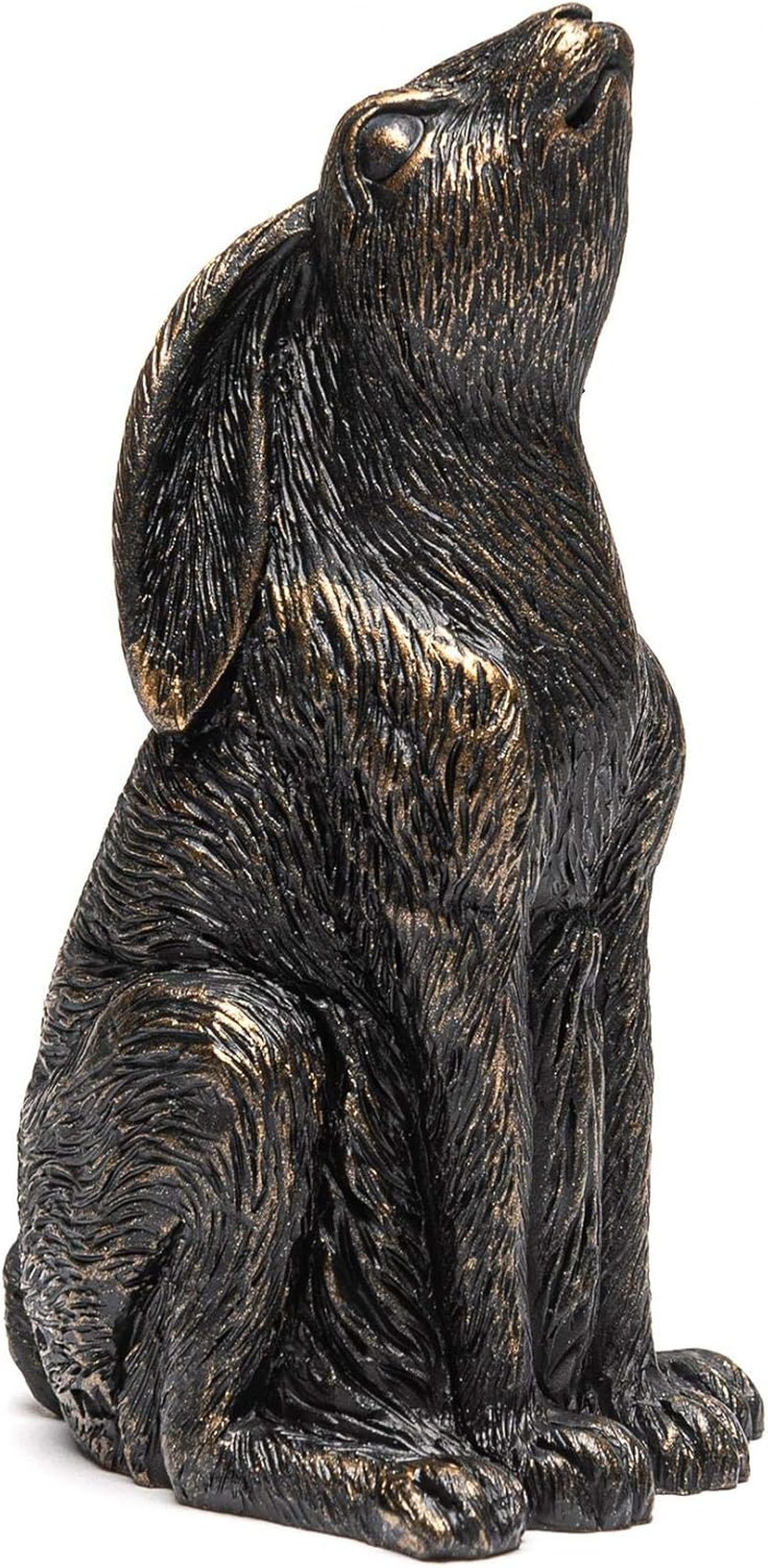 Jardinopia Garden Decor Antique Bronze Moongazing Hare Stake Topper image number 3