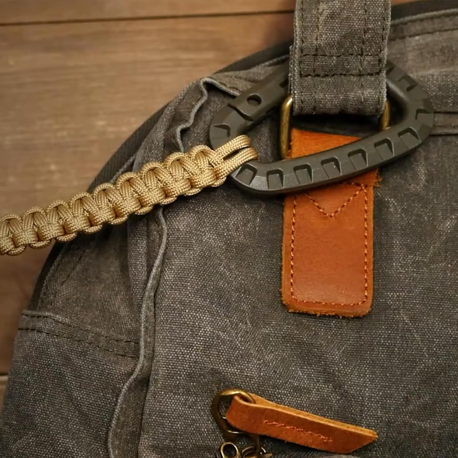 Tactical Gear Clips Plastic Carabiner Keychain Clip D-Rings Spring Snap Hook for Backpack, Molle System, Bag, Key Chain image number 6