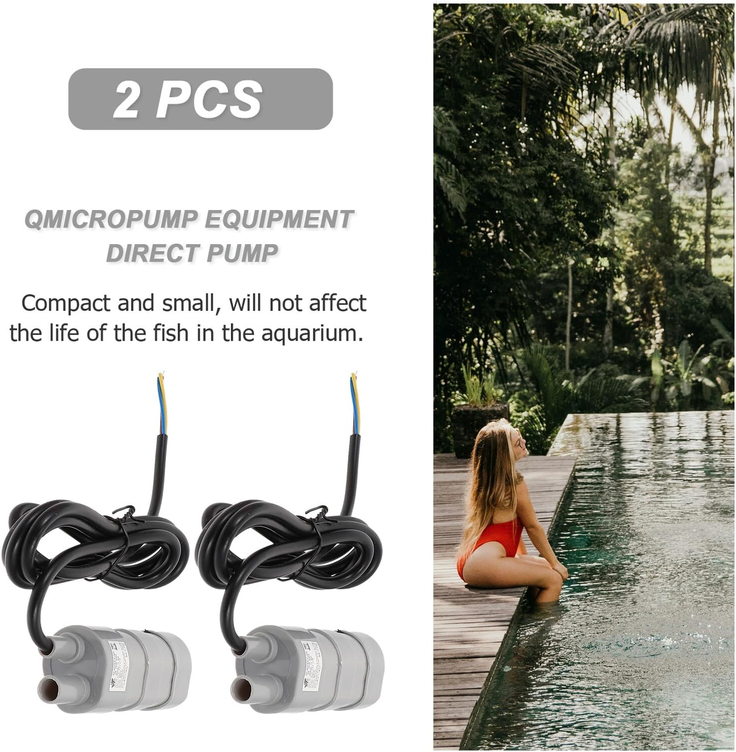 2 Pcs Dc Submersible Water Pump H with Lift Compact Pool and Aquarium Pump for Fountains Fish Tanks and Swimming Pools image number 4