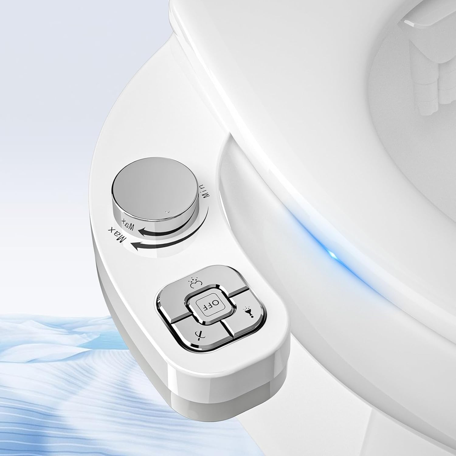 Bidet Attachment for Toilet - Non-Electric Ultra-Slim Push-Button Bidet with Self-Cleaning Dual Nozzle (Frontal & Rear Wash) - Bidet Toilet Seat Attachment (Chrome 1)