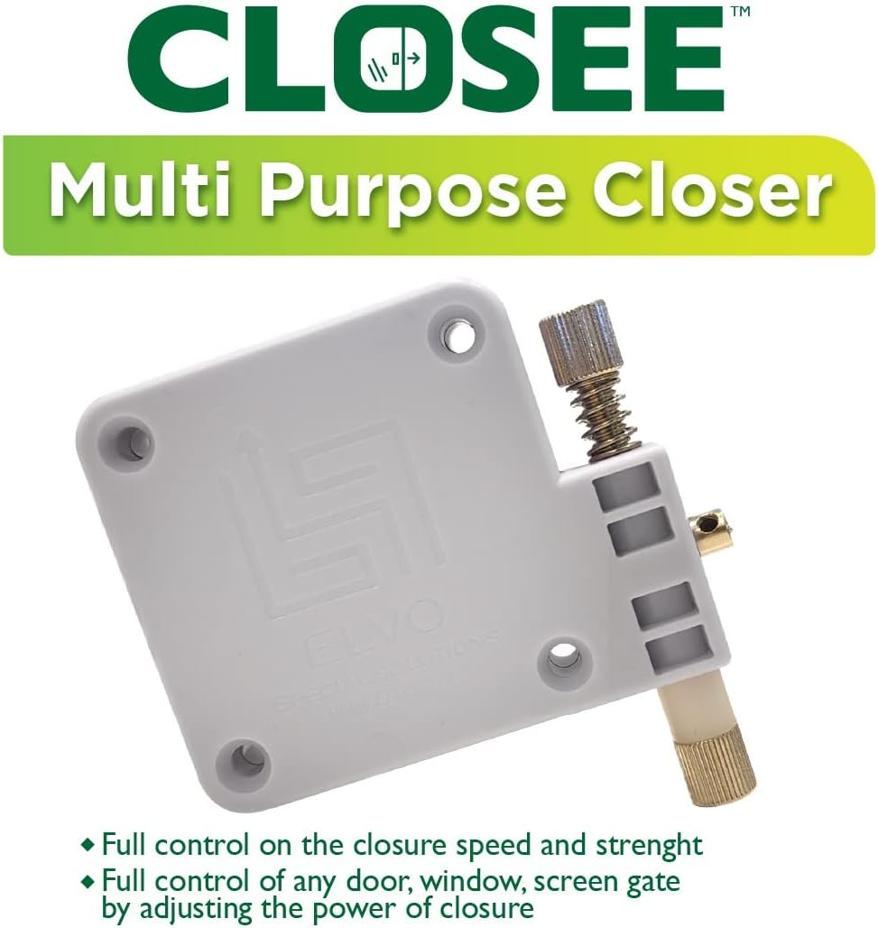 Lily'S Home Automatic Door Closer - Sliding Screen Auto Door Closer. Storm, Gate, Windows and Cabinet Doors Closer, Punch-Free and with Full Control on the Closure Speed and Strength. (2 Pack - White) image number 4