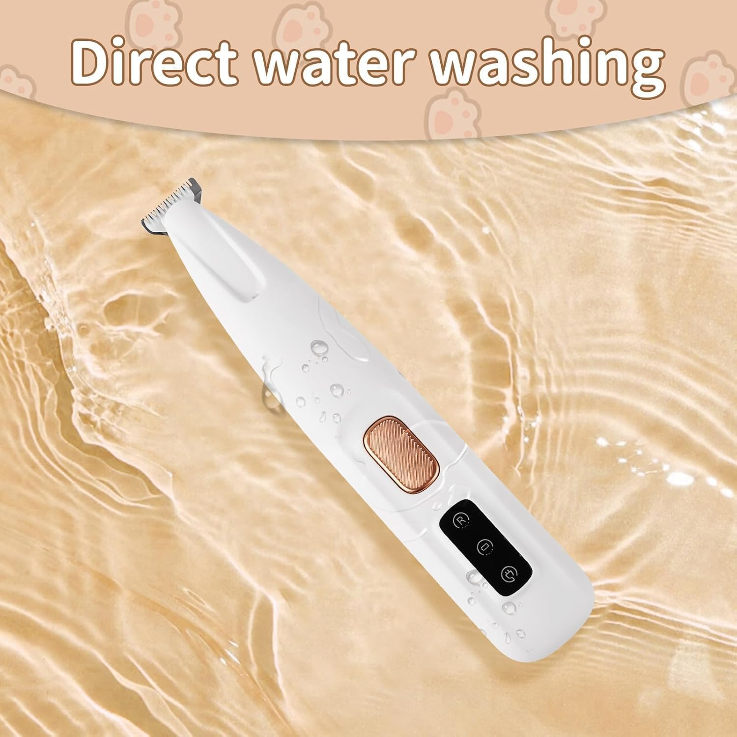 Dog Paw Trimmer, Electric Dog Trimmer, Multifunctional Pet Hair Clippers Dog Paw Trimmer for Grooming, 35Db Ultra-Low Noise Waterproof Dog Trimmers with Light, Suitable for Cats and Dogs image number 1