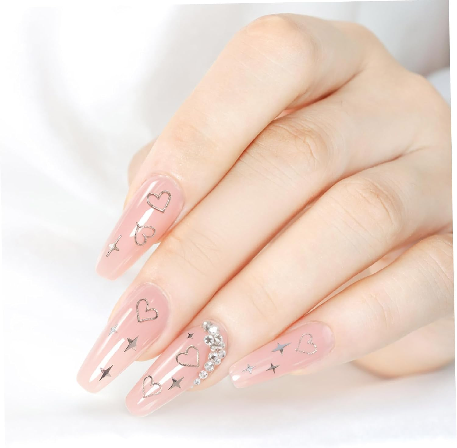 Gogogmee 5 Sheets Nail Art Stickers Silver Stars Moon Nail Stickers Star Decoration Tiny Small for Metal image number 4