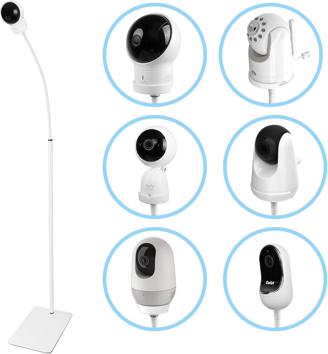 35 Inch or 63 Inch Floor Stand for Vtech, Hellobaby, Infant Optics DXR-8/8 Pro, Eufy, Vava/Hipp and Nooie Baby Monitor,Owlet and Motorola Baby Monitor, for Any Other Cameras with 1/4 Screw Mount image number 3