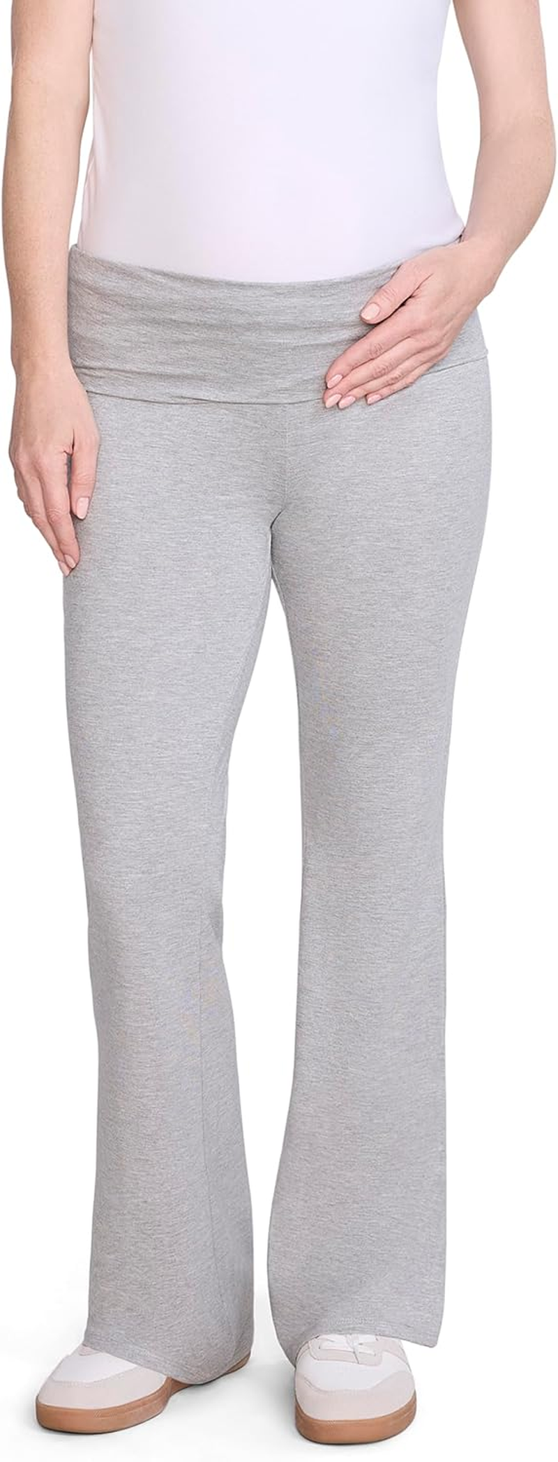 Motherhood Maternity Women'S Full Length Roll over Waist Flare Pregnancy Legging