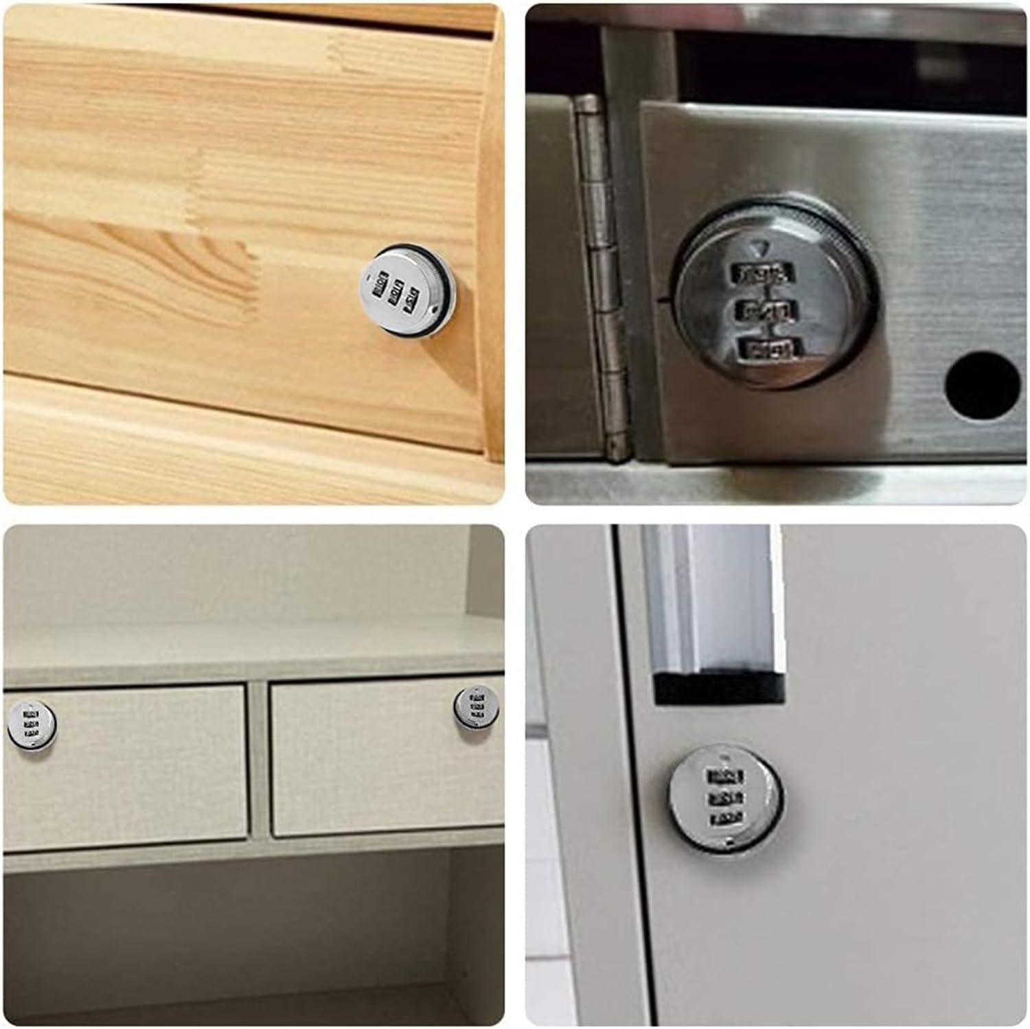 Combination Cam Lock, Combination Cabinet Lock, Chrome Zinc Alloy Password Coded Lock, 3-Digit Security Locks, Wardrobe Lock, Drawer Lock for Gym Storage, Toolbox, Deposit Box, Mailbox