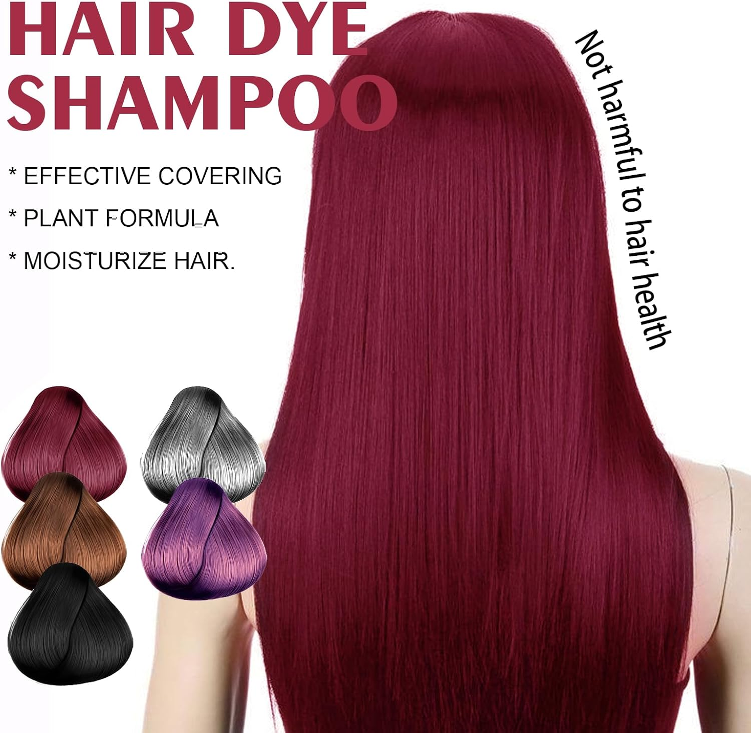 Hair Dye Shampoo Quick Coloring and Moisturizing Formula for Soft and Shiny Hair Easy Use for Personalized Color Needs (Grey)
