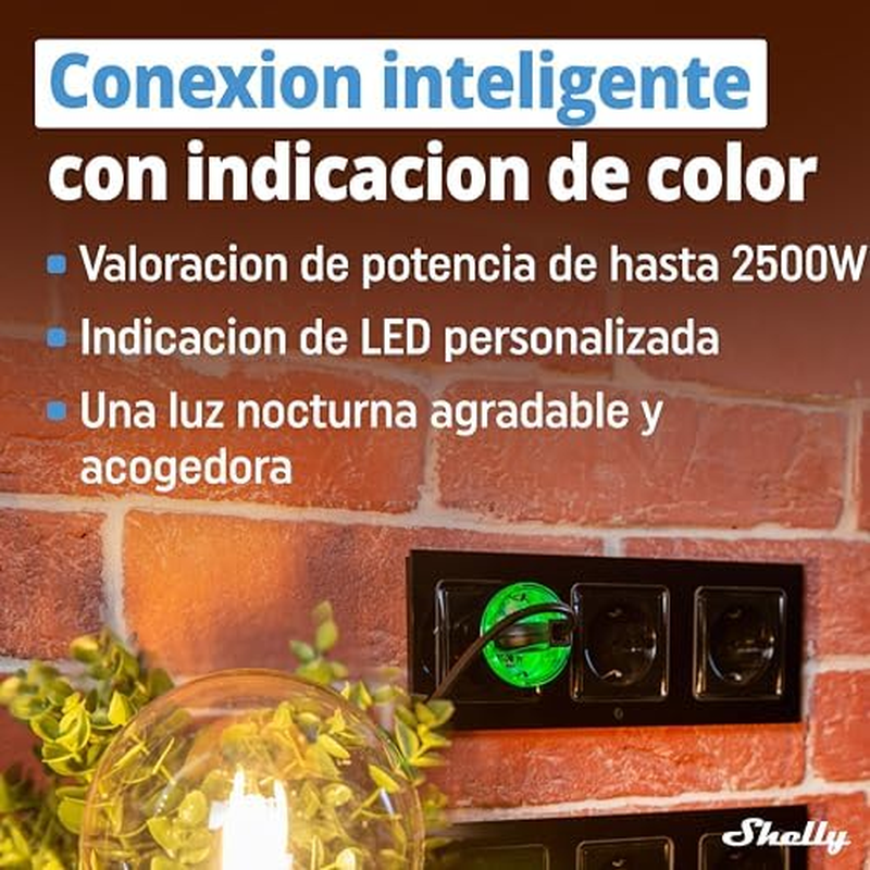 Shelly plus Plug S Dual Pack &ndash; Smart Socket Compatible with Alexa and Google Home, Programmable Voice Control, Bluetooth; Wi-Fi Device for Device Automation, Black image number 2