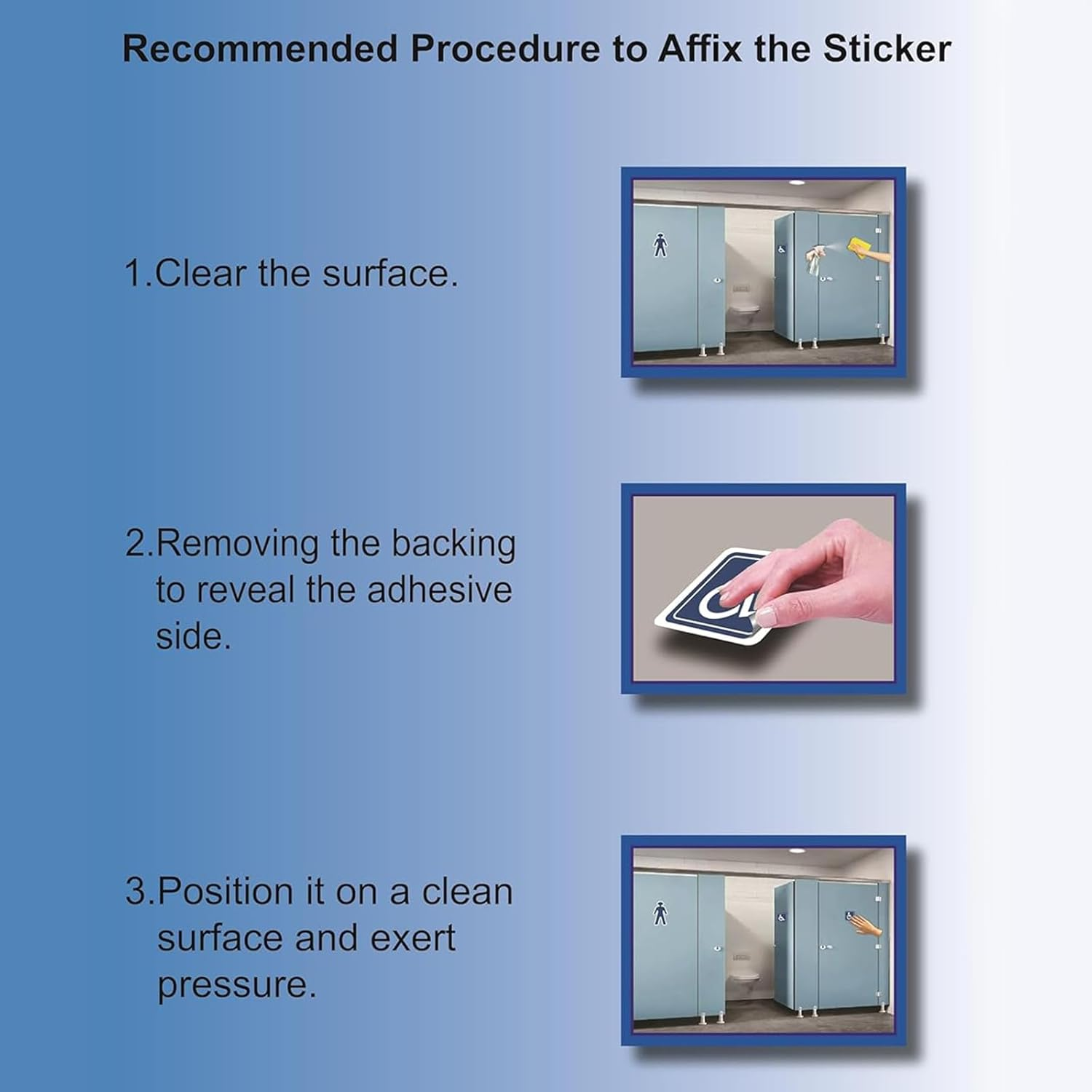 6-Pack Handicap Sign Stickers, ADA Compliant Disabled Wheelchair Symbol, Vinyl Disability Sticker for Window or Glass Door, Easy to Apply & Peel, Indoor/Outdoor Use, 7.6 X 7.6 Cm, Blue image number 1