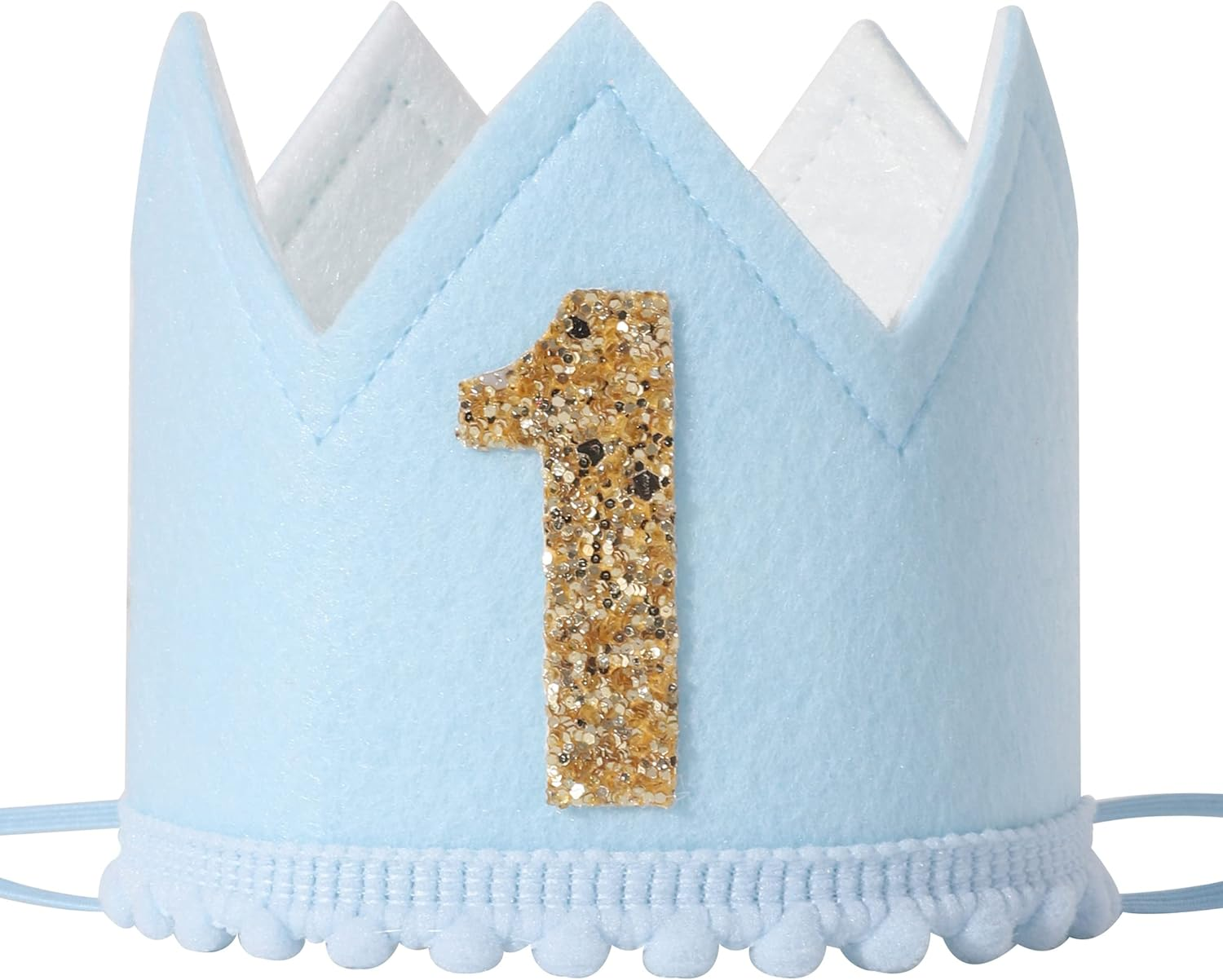 Baby Boys Birthday Crown - Birthday Blue Felt Hat,Birthday Hats for Kids, Boys 1St Birthday Crown, Small