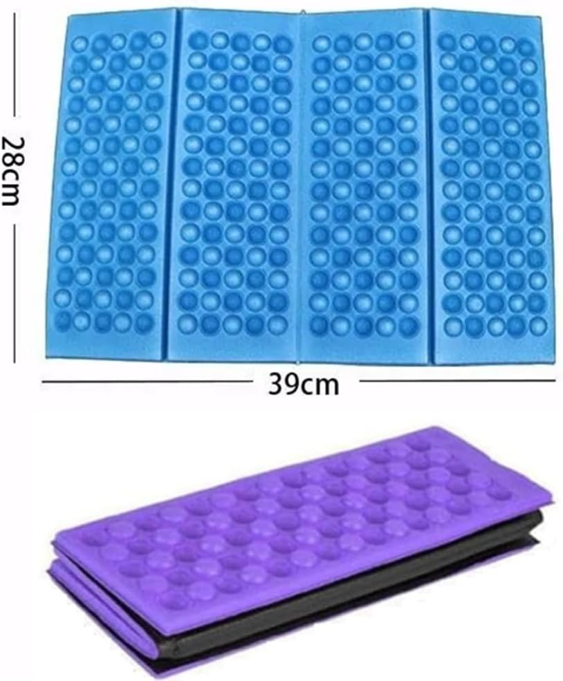 2 Pcs Foam Seat Portable Seat Cushion,Mini Waterproof Folding Mat Foam Sitting Pad,Outdoor Folding Sitting Pad for Pinic Hiking Backpacking Mountaineering(Purple+Blue)