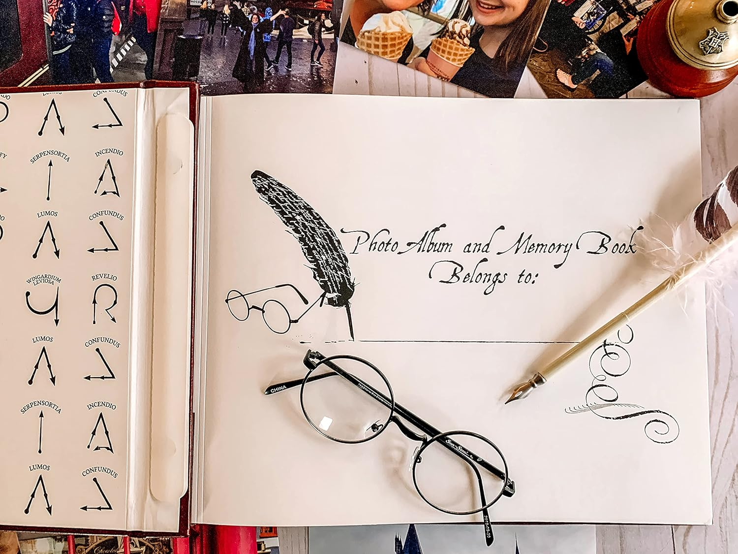 Conquest Journals Official Harry Potter Photo Album and Scrapbook, Vegan Leather, Post Bound, 80 Pages of Archival Quality Photo Pages for Your Magical Memories, Includes 100 Traditional Photo Corners image number 1