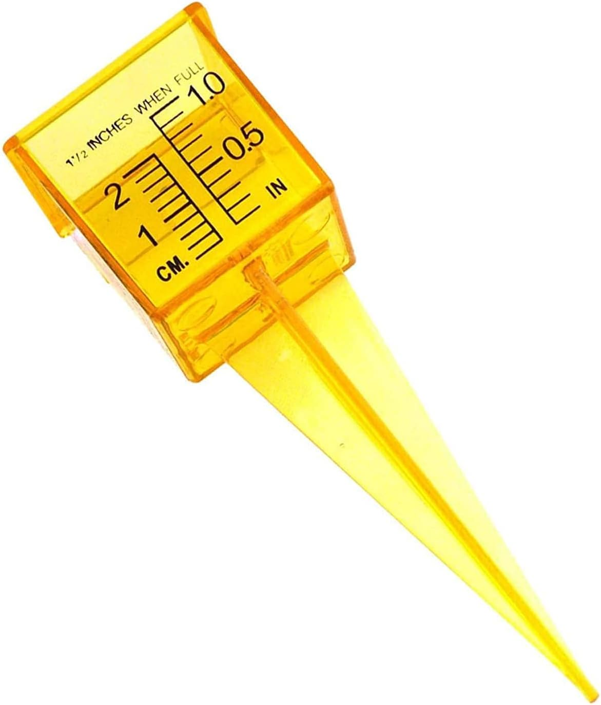 1.5" Rain Gauge/Sprinkler Gauge, Wide Mouth, Bright Yellow Outdoor Water Measuring Tool 10 Piece image number 4