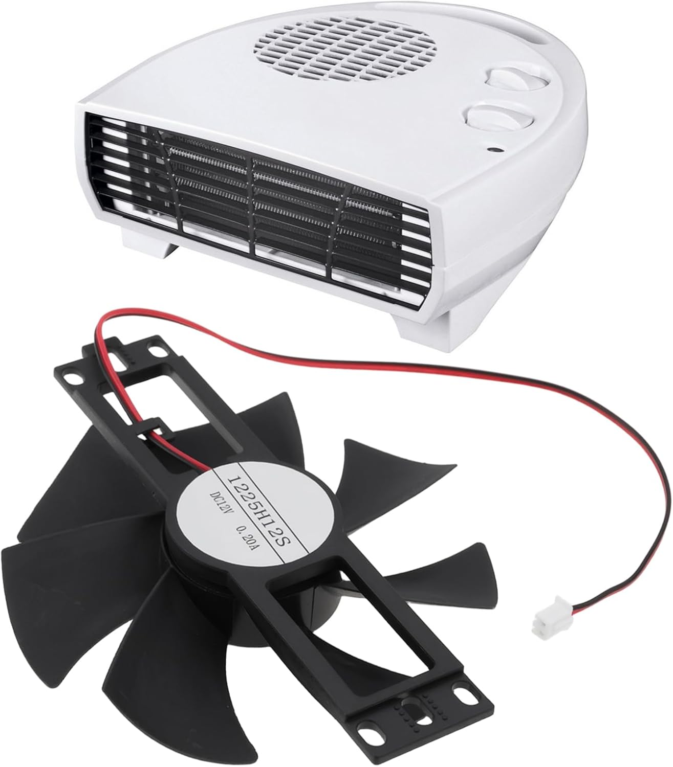 OTOTEC DC12V 0.2A 2-Wire Cooling Fan Replacement 1225H12S Compatible with Lianchuang Heater image number 4