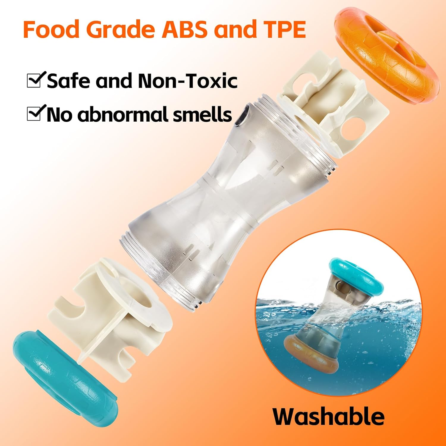 AUSCAT Dog Treat Dispensing Toy, Interactive Puzzle Toys for Small and Medium Breeds, Slow Feeder, Dog Enrichment Toys to Keep Them Busy, Blue Orange(Not for Aggressive Chewers) image number 1