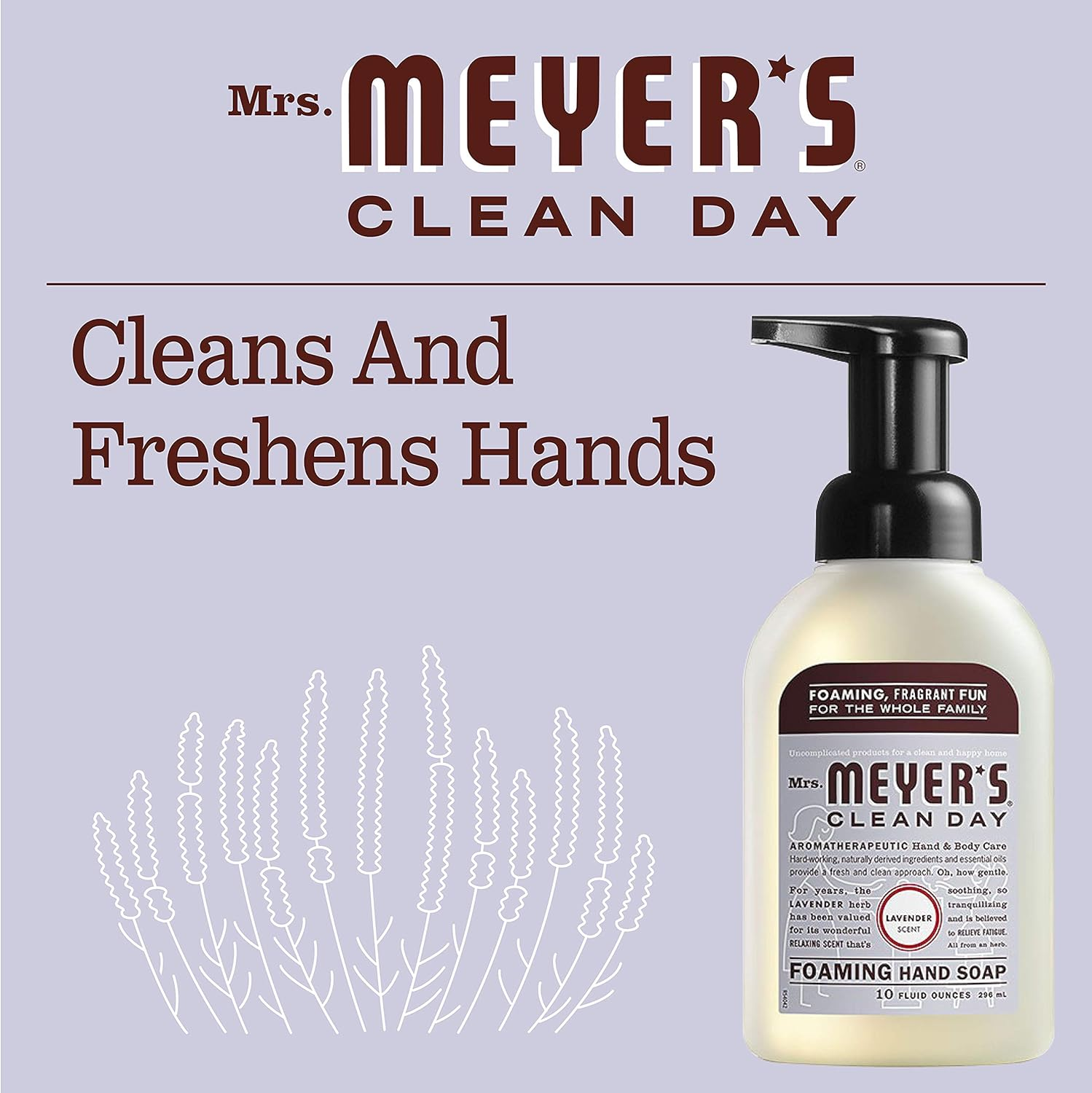 Foaming Hand Soap, Lavender 10 Oz by Mrs Meyers (Pack of 2) image number 4