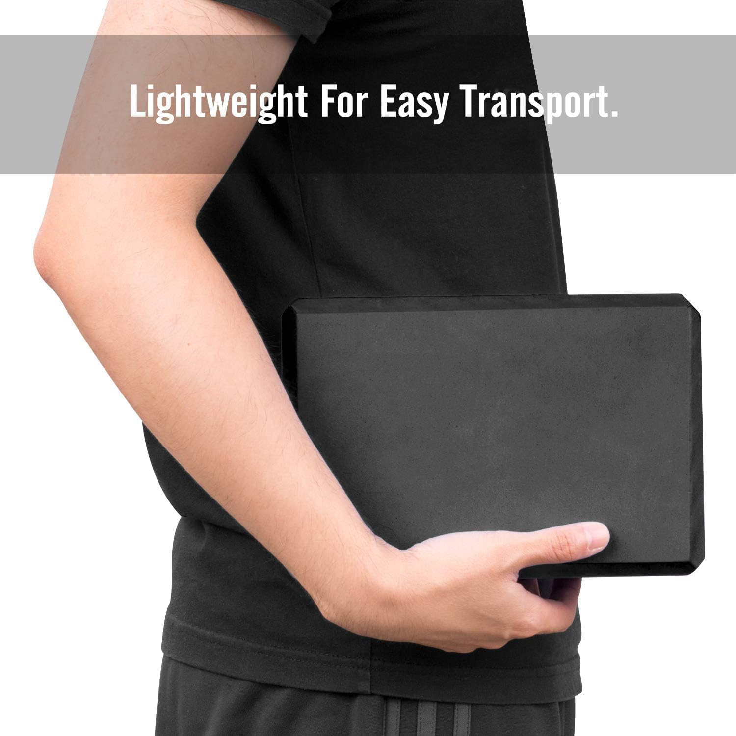 Thin Yoga Blocks 2 Pack, 9" X 6" X 3" High Density EVA Foam Yoga Block Exercise Bricks, Eco Friendly & Lightweight, Increase Flexibility & Balance, Great for Stretching & Holding Poses