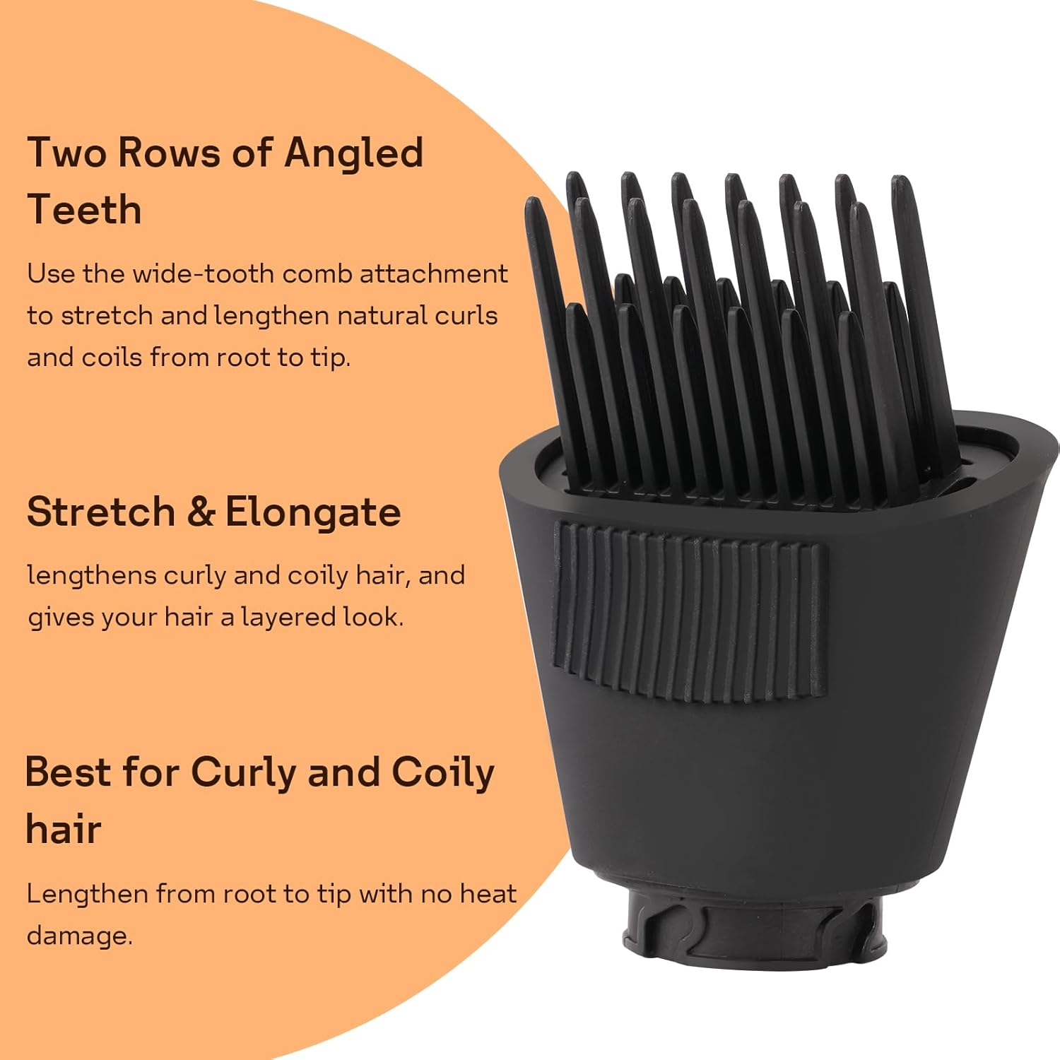 Wide Tooth Comb for Shark XSKHD4WTCB Flexstyle, Comb Attachment for Shark Flexstyle Air Styling & Drying System, Styling Tool for Curly and Coily Hair image number 2