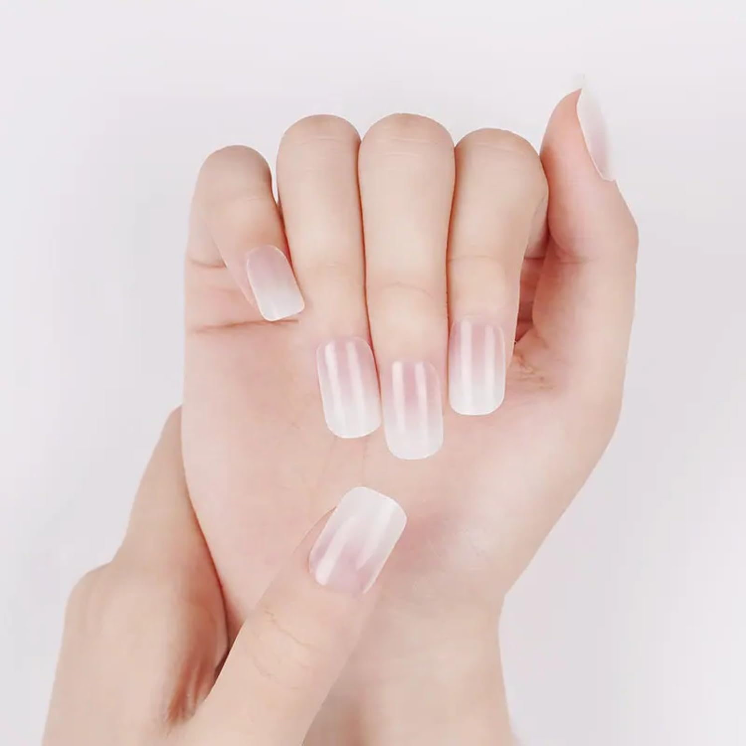 NKA Semi-Cured Gel Nail Strips Kit &ndash; 20 Strips in 10 Sizes &ndash; Quick & Easy Application &ndash; Cures in 60 Seconds &ndash; Includes Mini File, Cuticle Stick & Prep Pads &ndash; Long-Lasting, Milky French image number 1