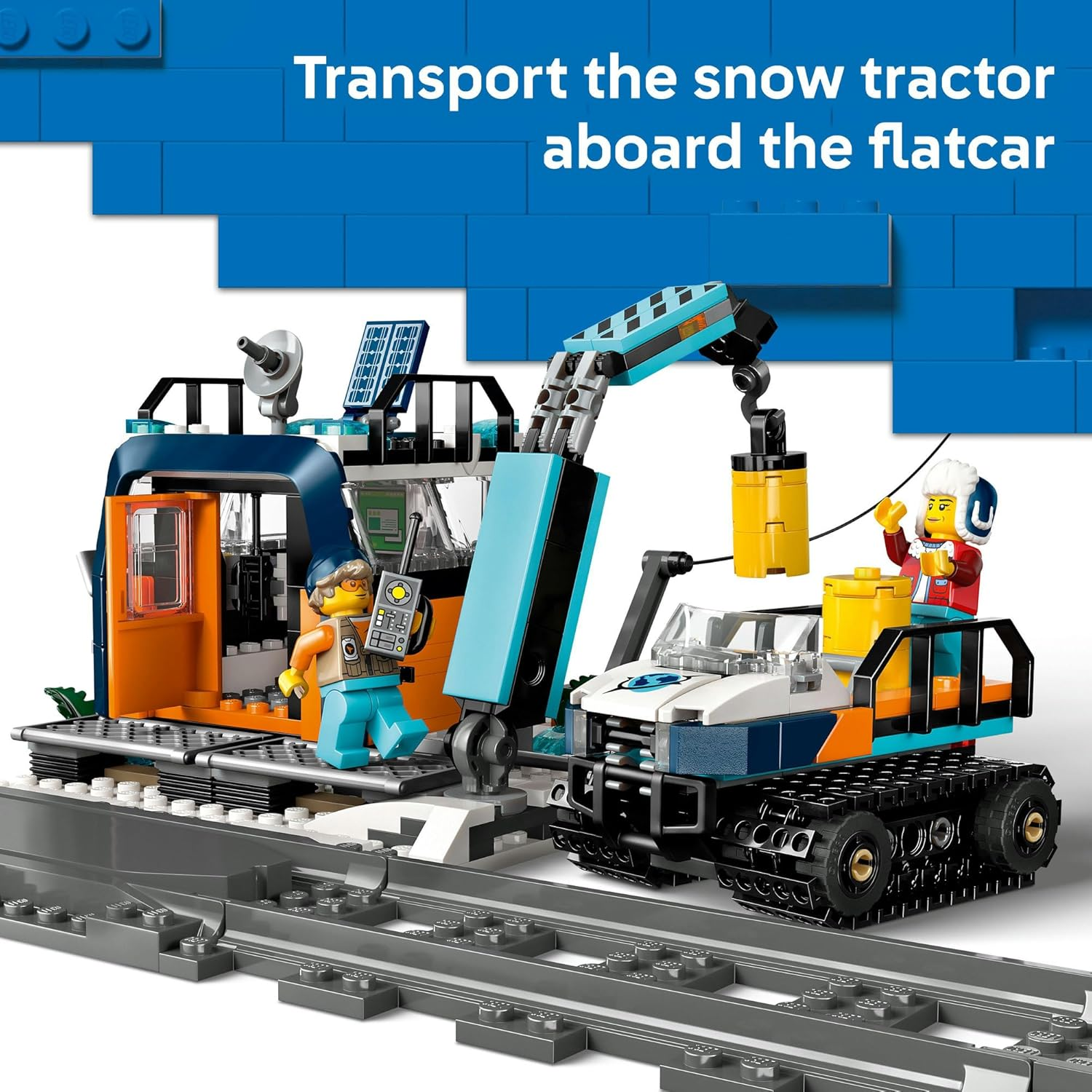 LEGO&reg; City Explorers&rsquo; Arctic Polar Express Train 60470 Set for Fans of STEM Toys and Pretend Play Aged 7 and Up, Motorized Locomotive with 2 Cars, 6 Minifigures, 2 Arctic Fox Figures and More image number 2