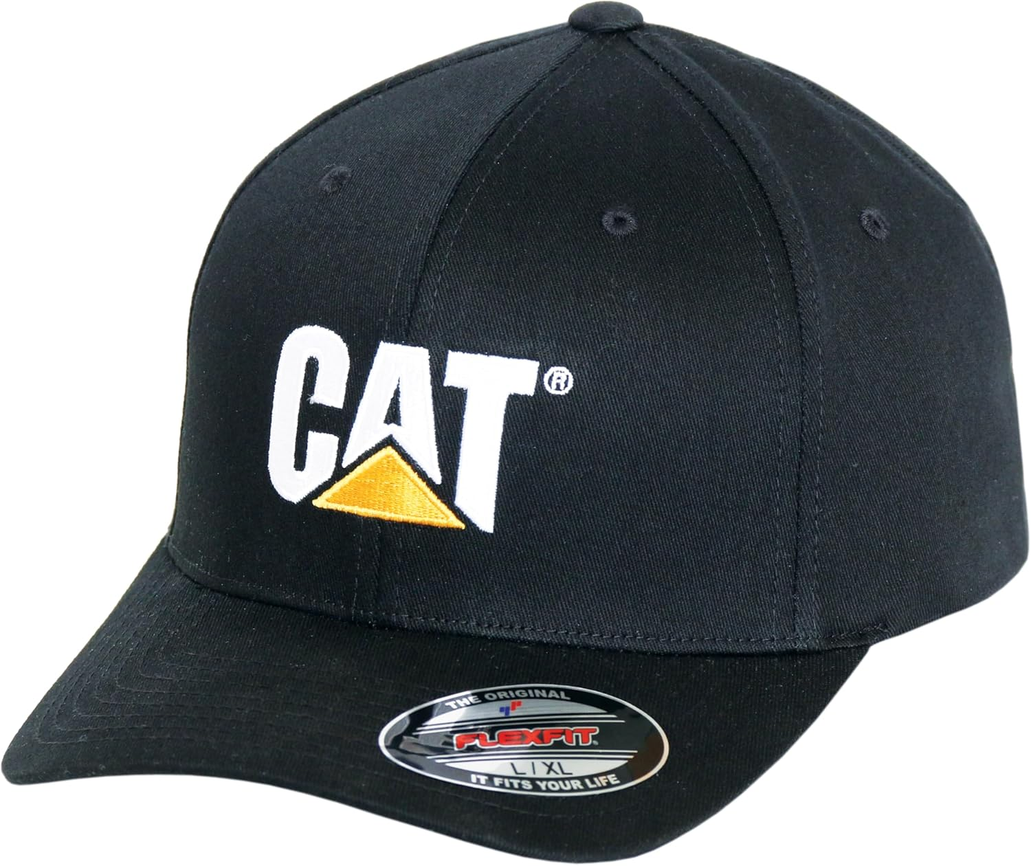 CAT Unisex Trademark Flexfit Cap, Black, Large to Extra Large