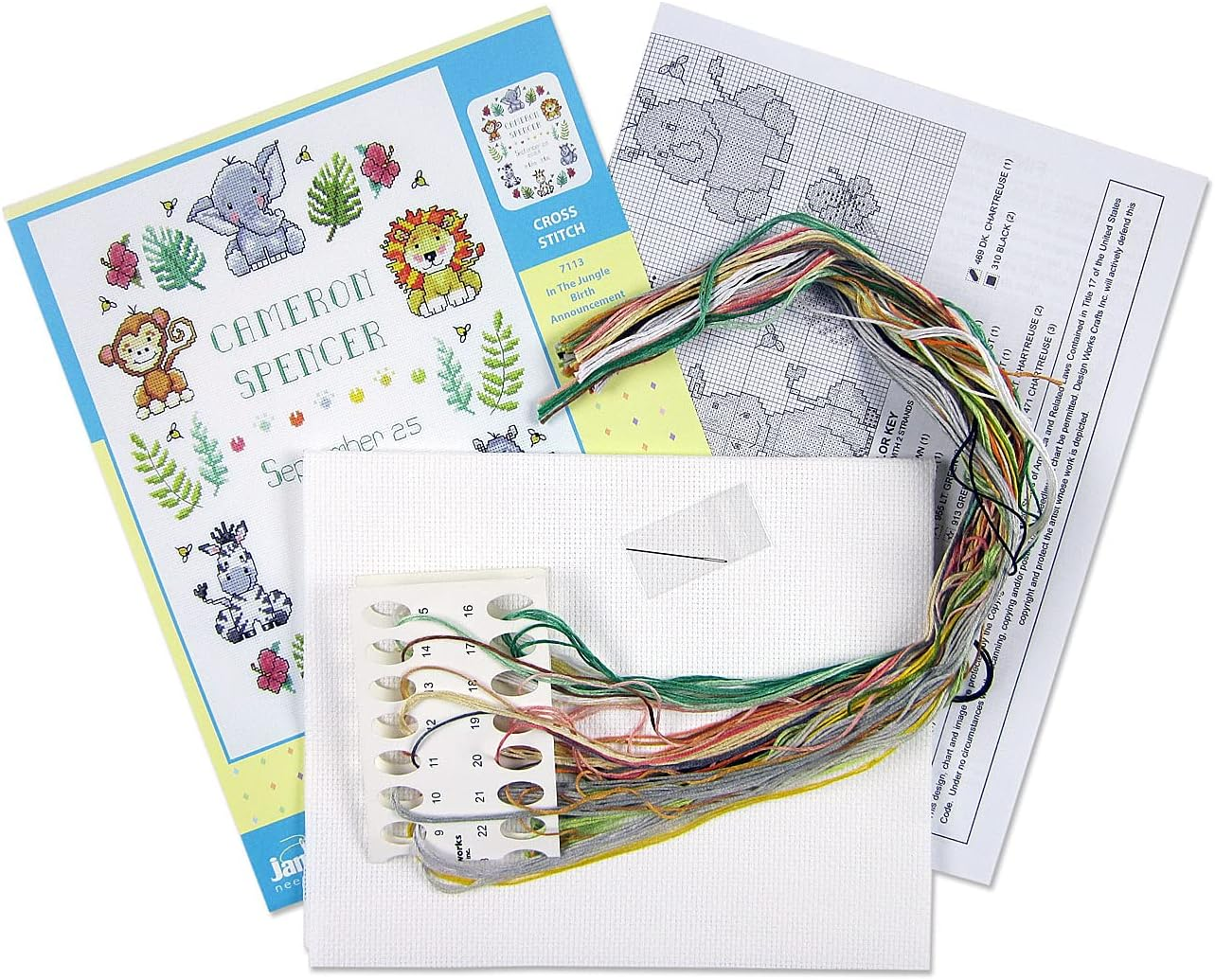 Design Works Crafts Janlynn Cross Stitch Kit, 11 X 14, in the Jungle (14 Count) image number 1