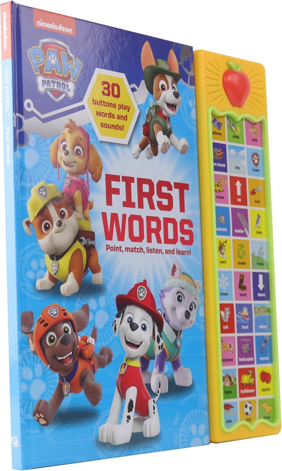 PAW Patrol Chase, Skye, Marshall, and More! First Words 30-Button Sound Book Great for Early Learning PI Kids image number 1