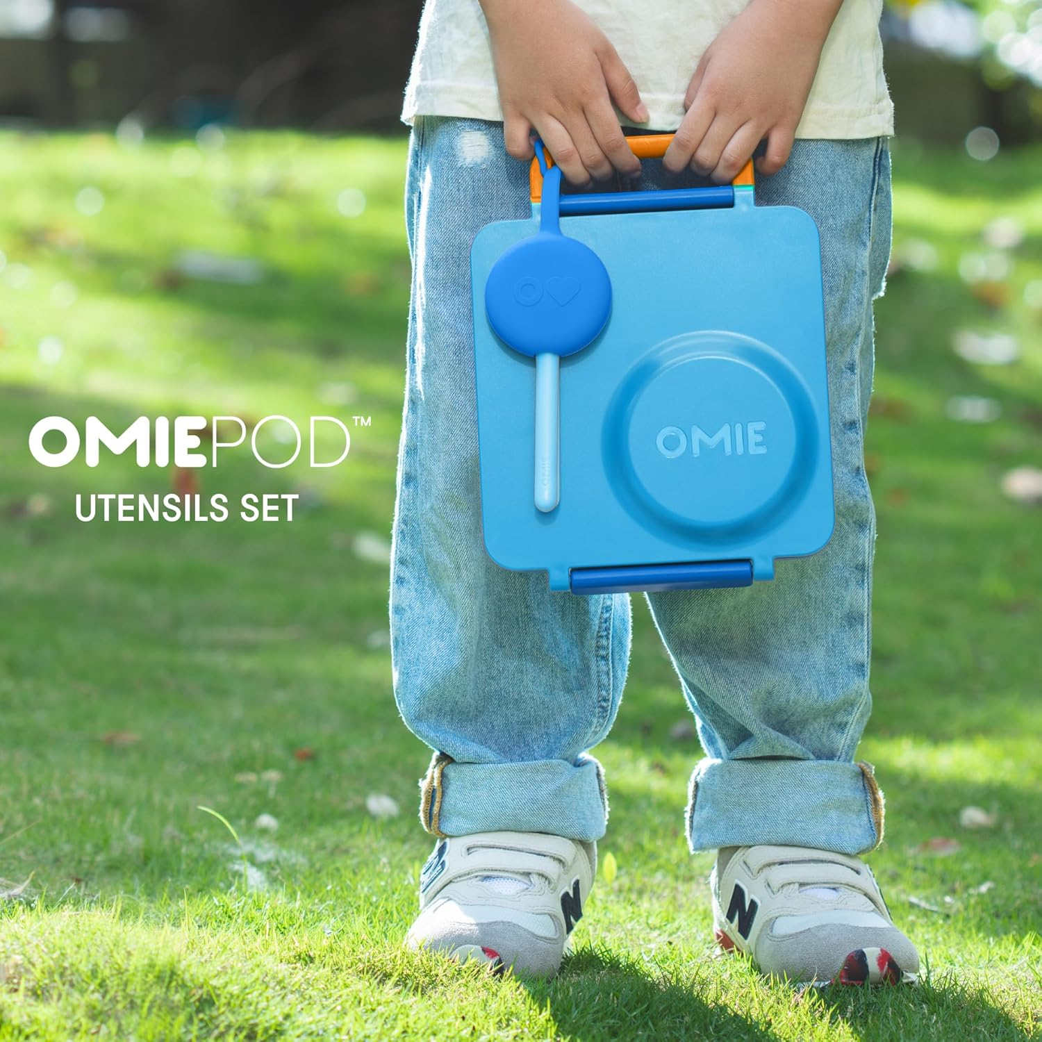 Omie Omiepod 3 Piece Cutlery Set - Capri Blue - Bubble Pink image number 6
