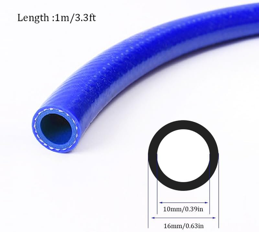 Silicone Vacuum Hose, Blue 10M ID 16Mm OD Universal Air Compressor Hose Aquarium Air Line Polyurethane PU Air Hose